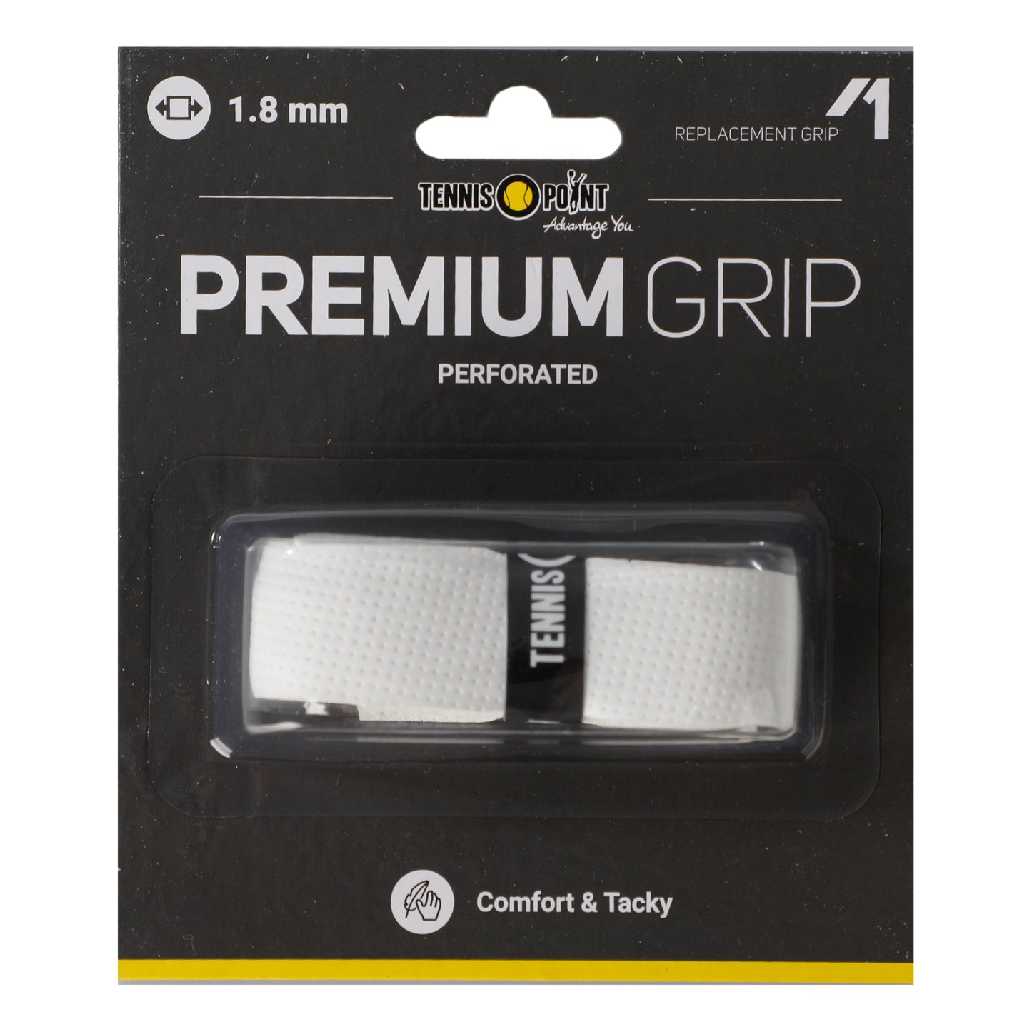 Tennis-Point Premium Grip Perforated Verpakking 1 Stuk-Wit