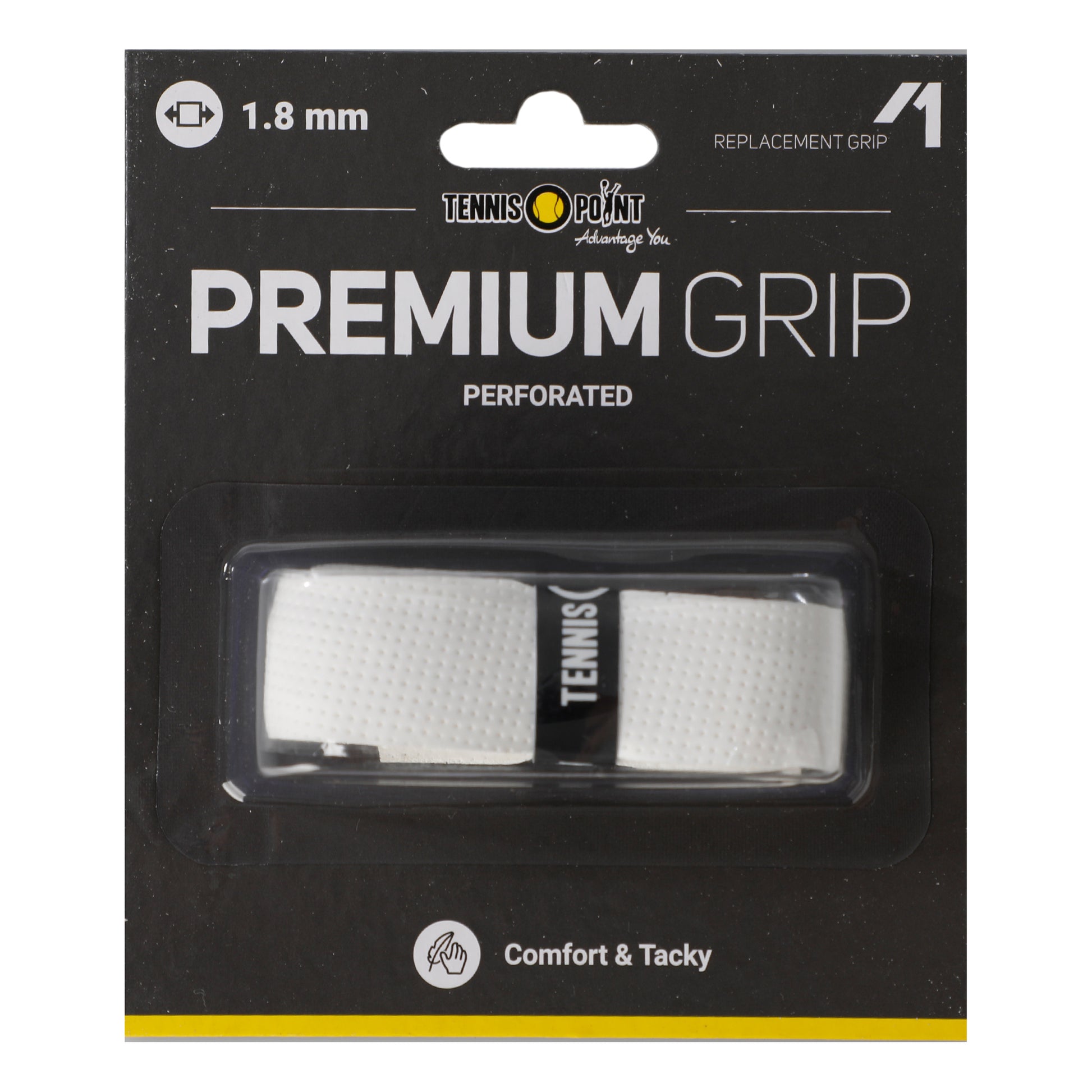 Tennis-Point Premium Grip Perforated Verpakking 1 Stuk-Wit
