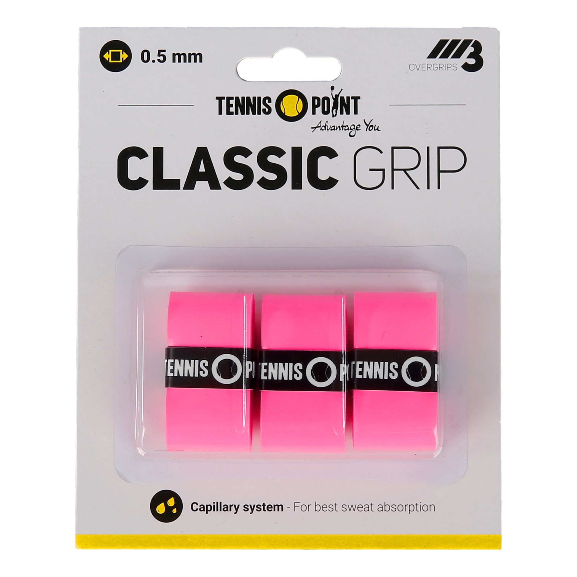 Tennis-Point Classic Grip Verpakking 3 stuks - pink