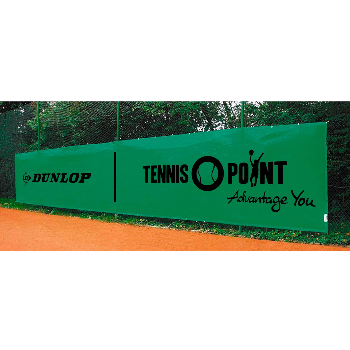 Tennis-Point Dunlop 12x2m Winddoek-Groen