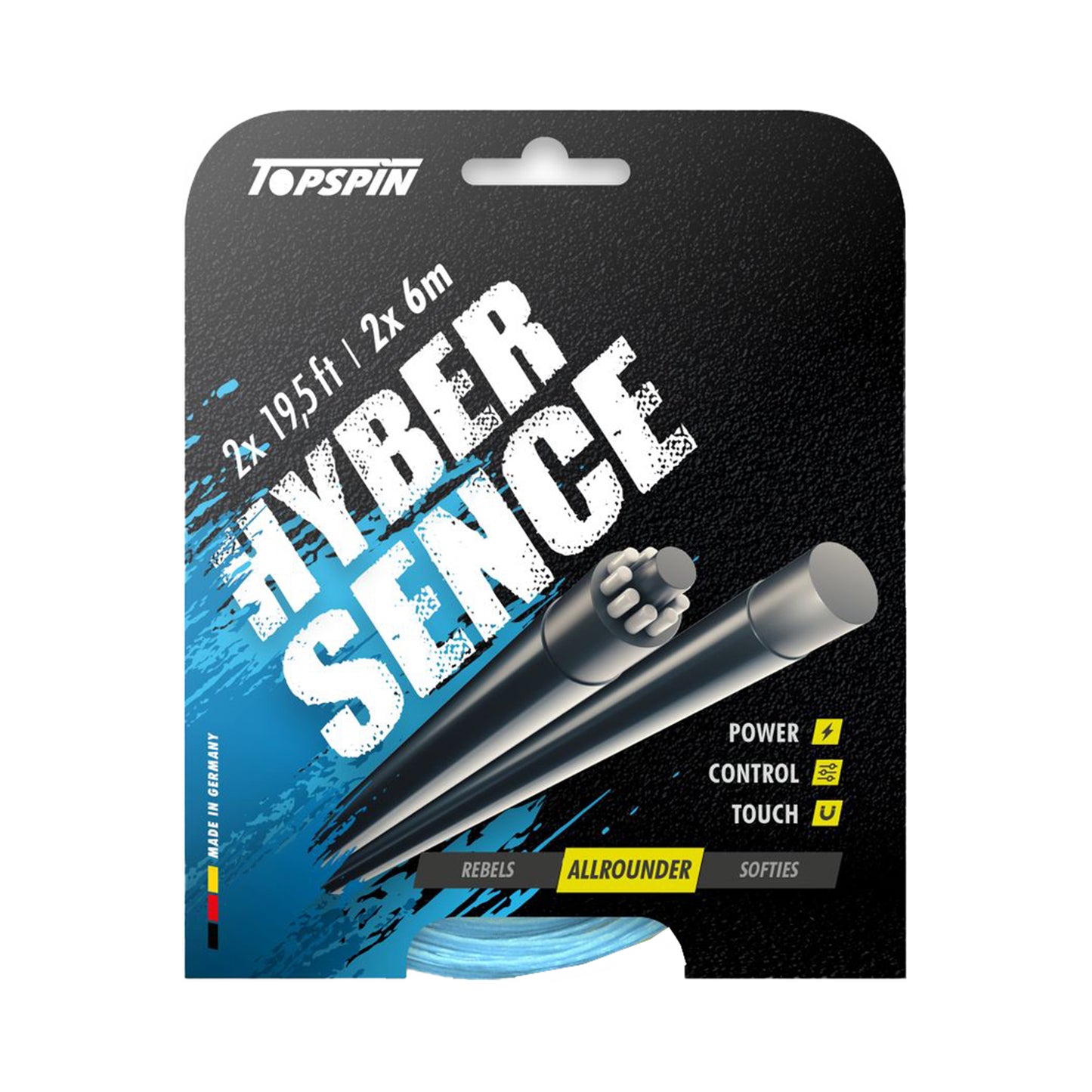 Topspin Hyber Sence 2 X 6m Set Snaren-Lichtblauw