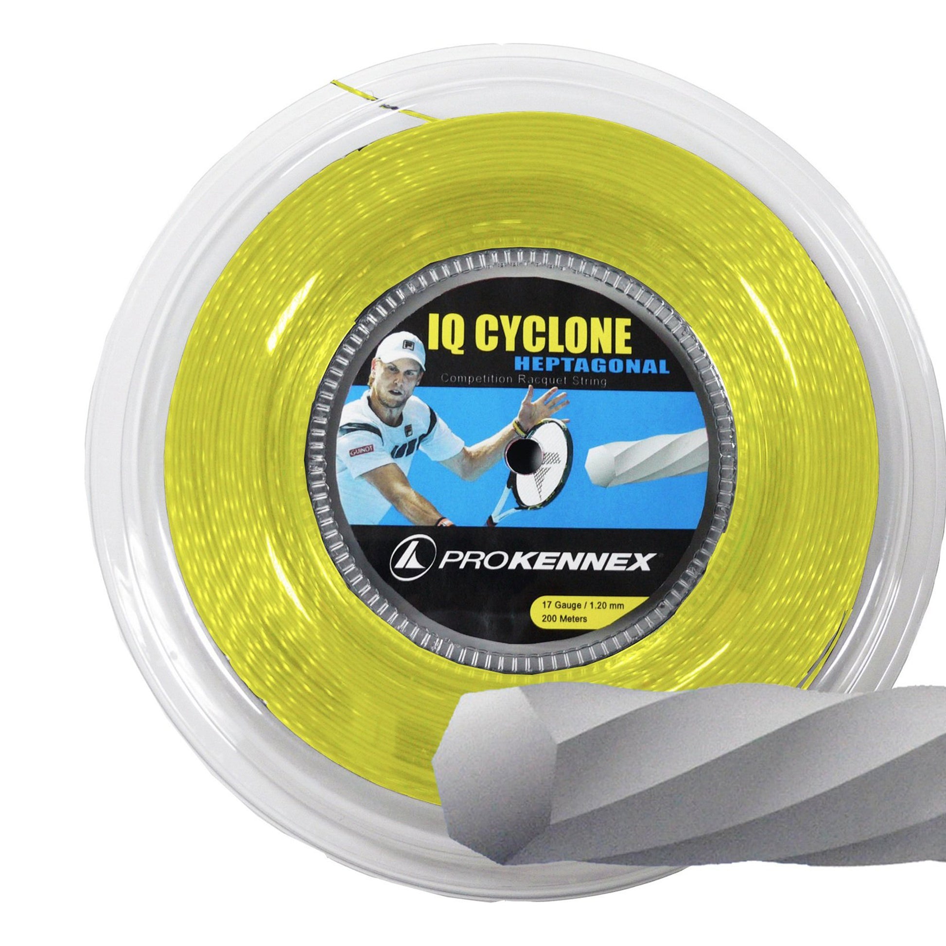 PROKENNEX IQ Cyclone Rol Snaren 200m-Geel