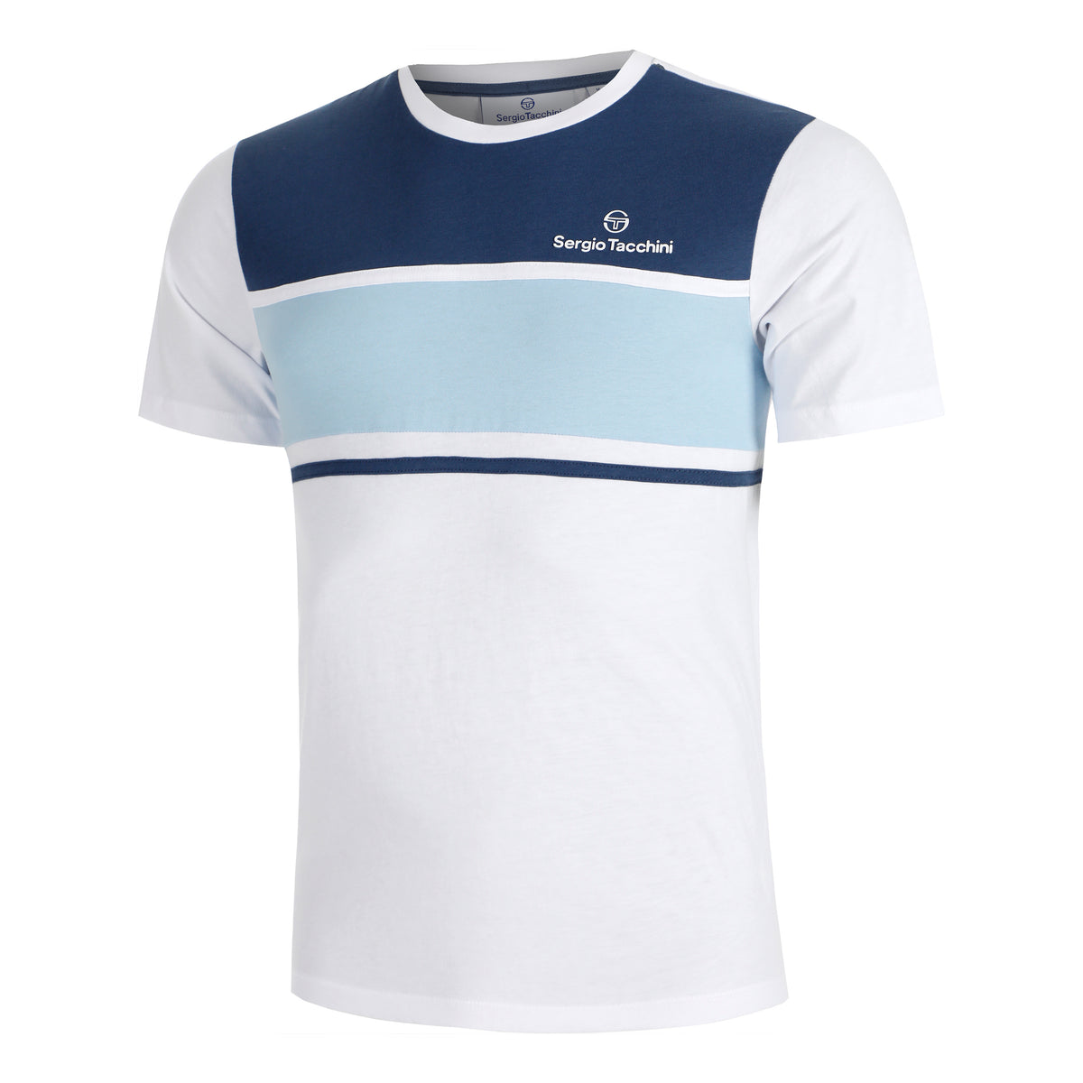 Sergio Tacchini Arpa T-shirt Heren-Wit,Lichtblauw