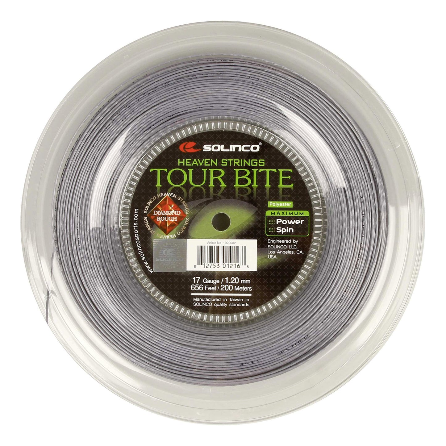 Solinco Tour Bite Diamond Rough Rol Snaren 200m-Zilver