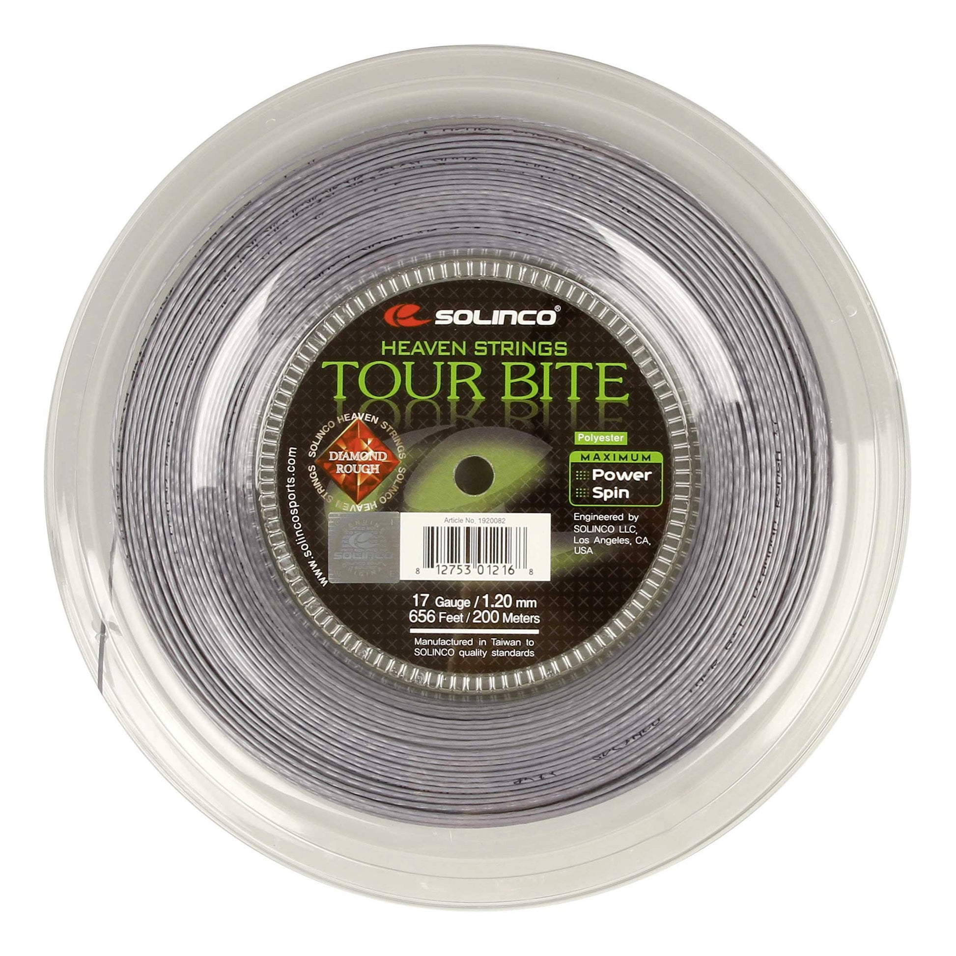 Solinco Tour Bite Diamond Rough Rol Snaren 200m-Zilver