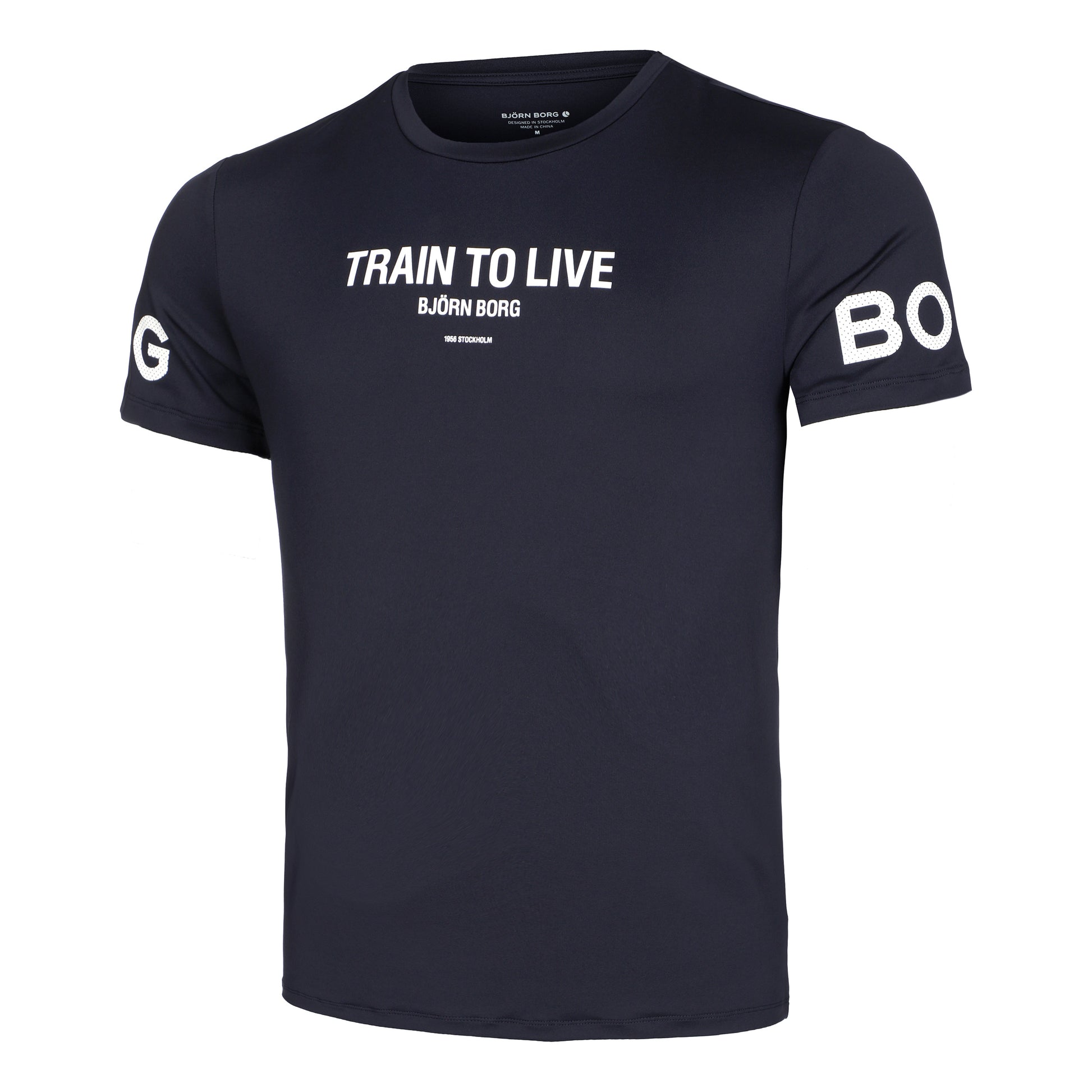Björn Borg Borg Graphic T-shirt Heren - donkerblauw, wit