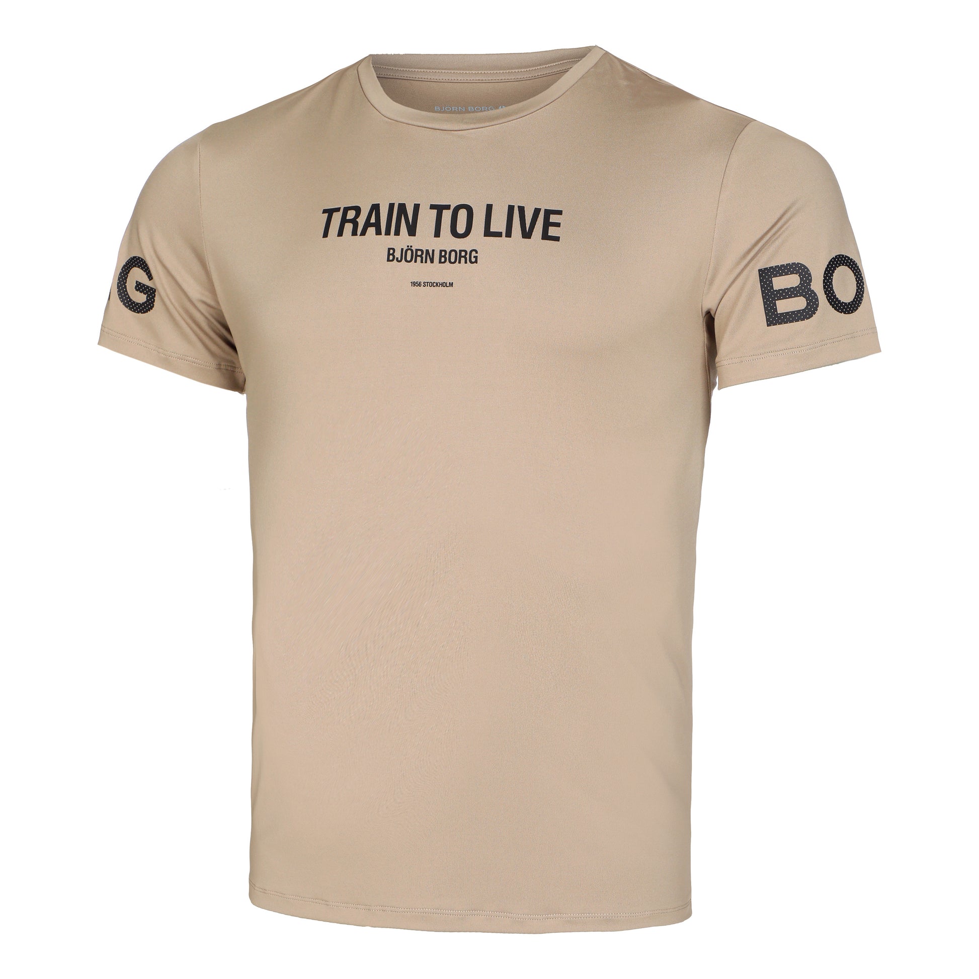 Björn Borg Borg Graphic T-shirt Heren - beige, zwart