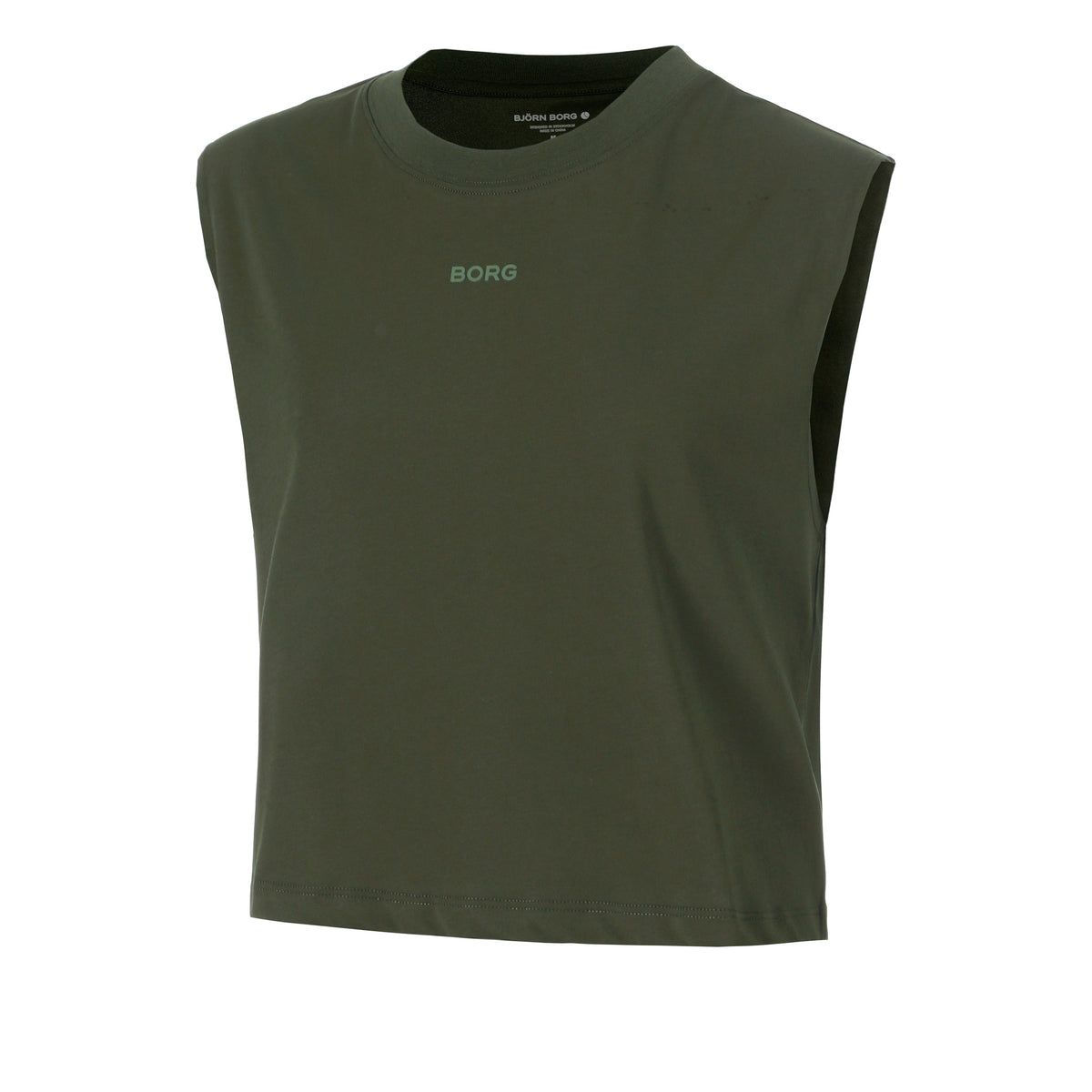 Björn Borg Cropped Tanktop Dames - donkergroen,