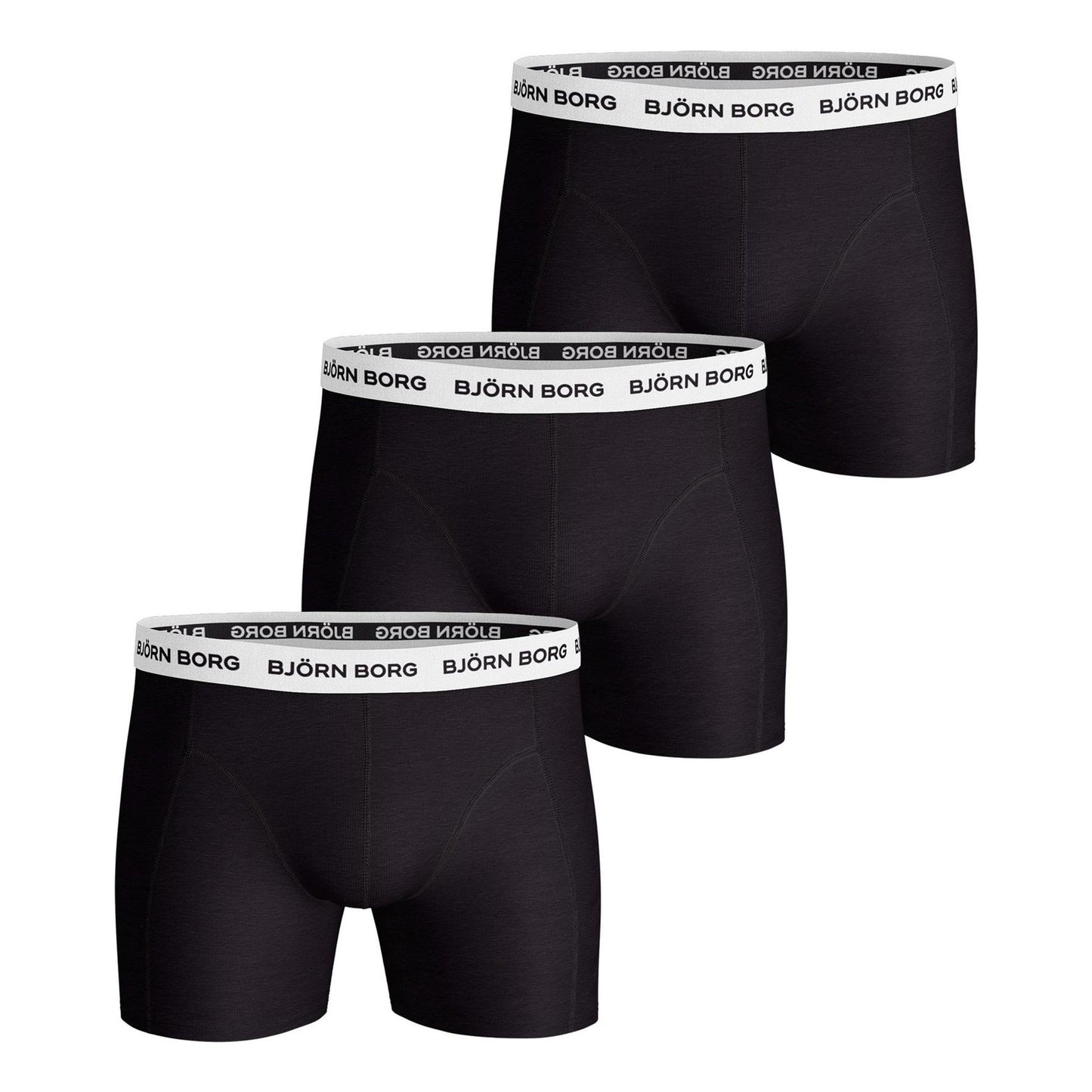 Björn Borg Cotton Stretch Boxershort Verpakking 3 stuks Heren - zwart, wit