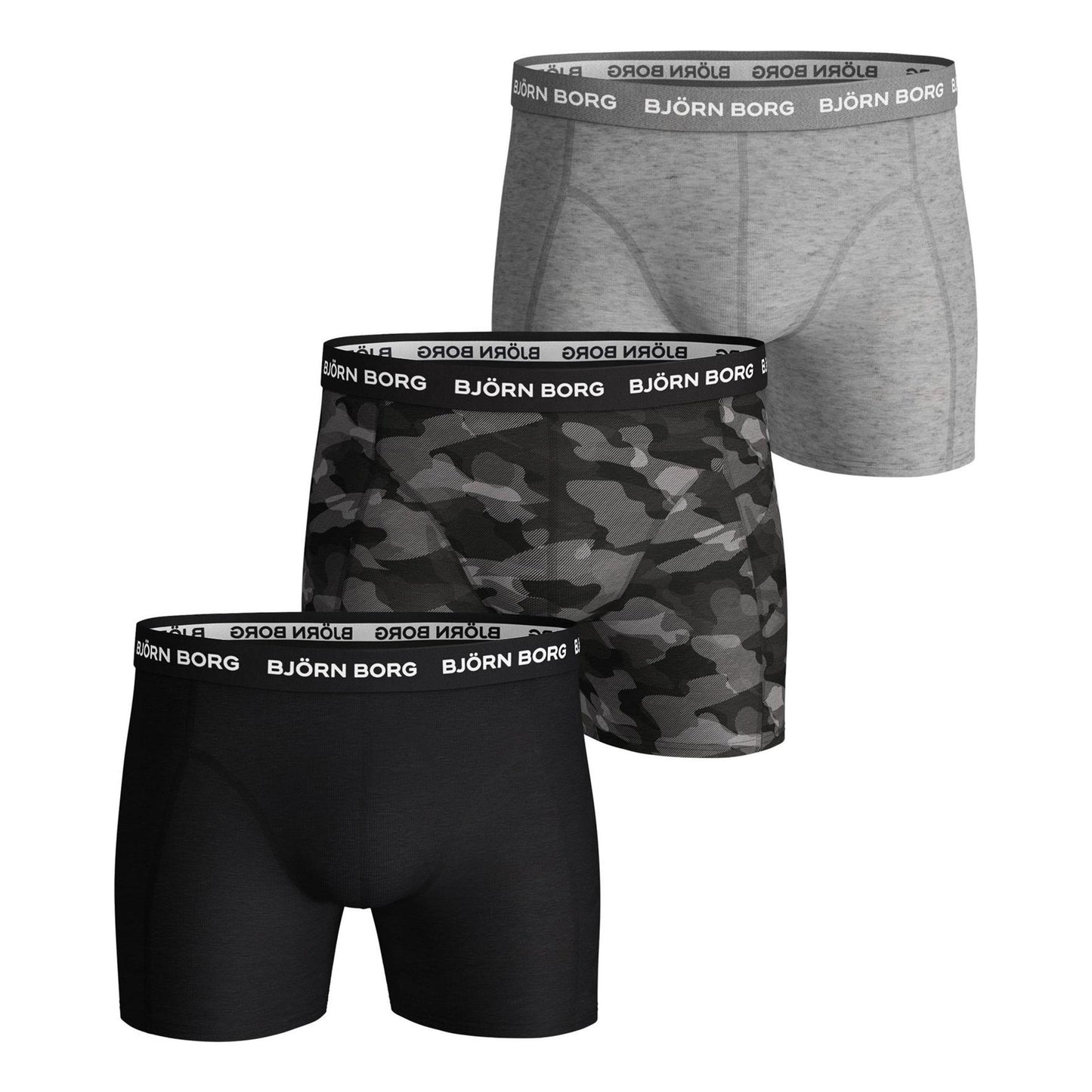 Björn Borg Cotton Stretch Boxershort Verpakking 3 stuks Heren - olijf, groen