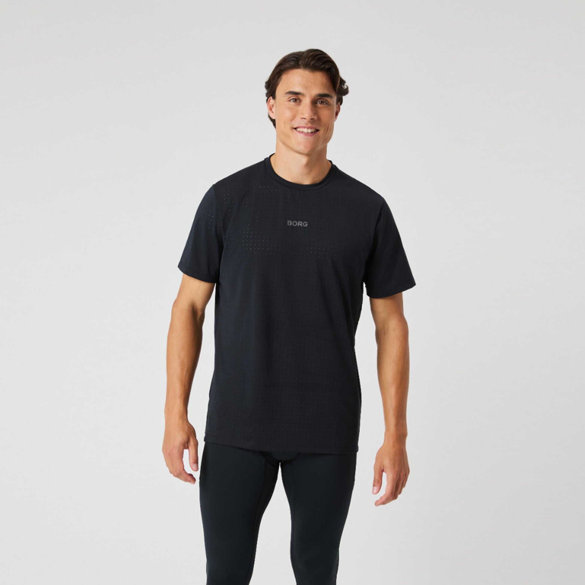 Björn Borg Borg Performance Perforated T-shirt Heren-Zwart