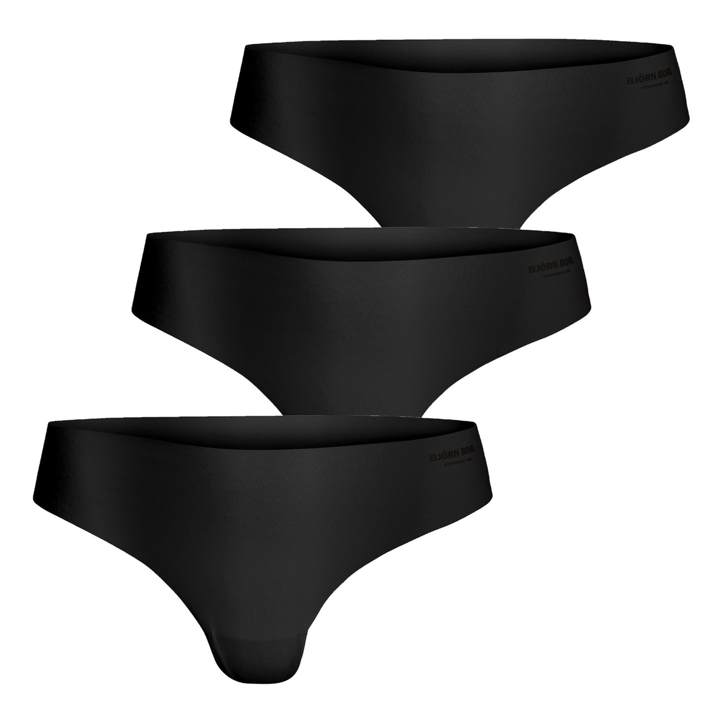 Björn Borg Invisible String Verpakking 3 Stuks Dames-Zwart