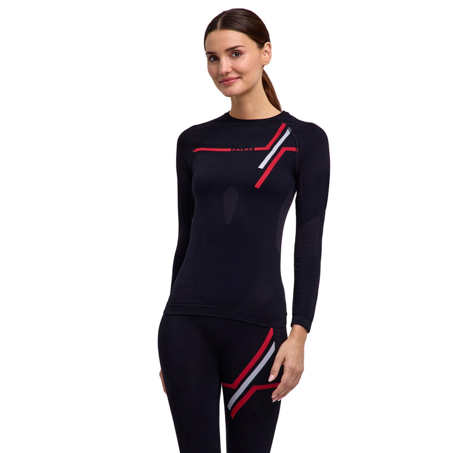Falke Warm  130 Years Hardloopshirt Dames-zwart