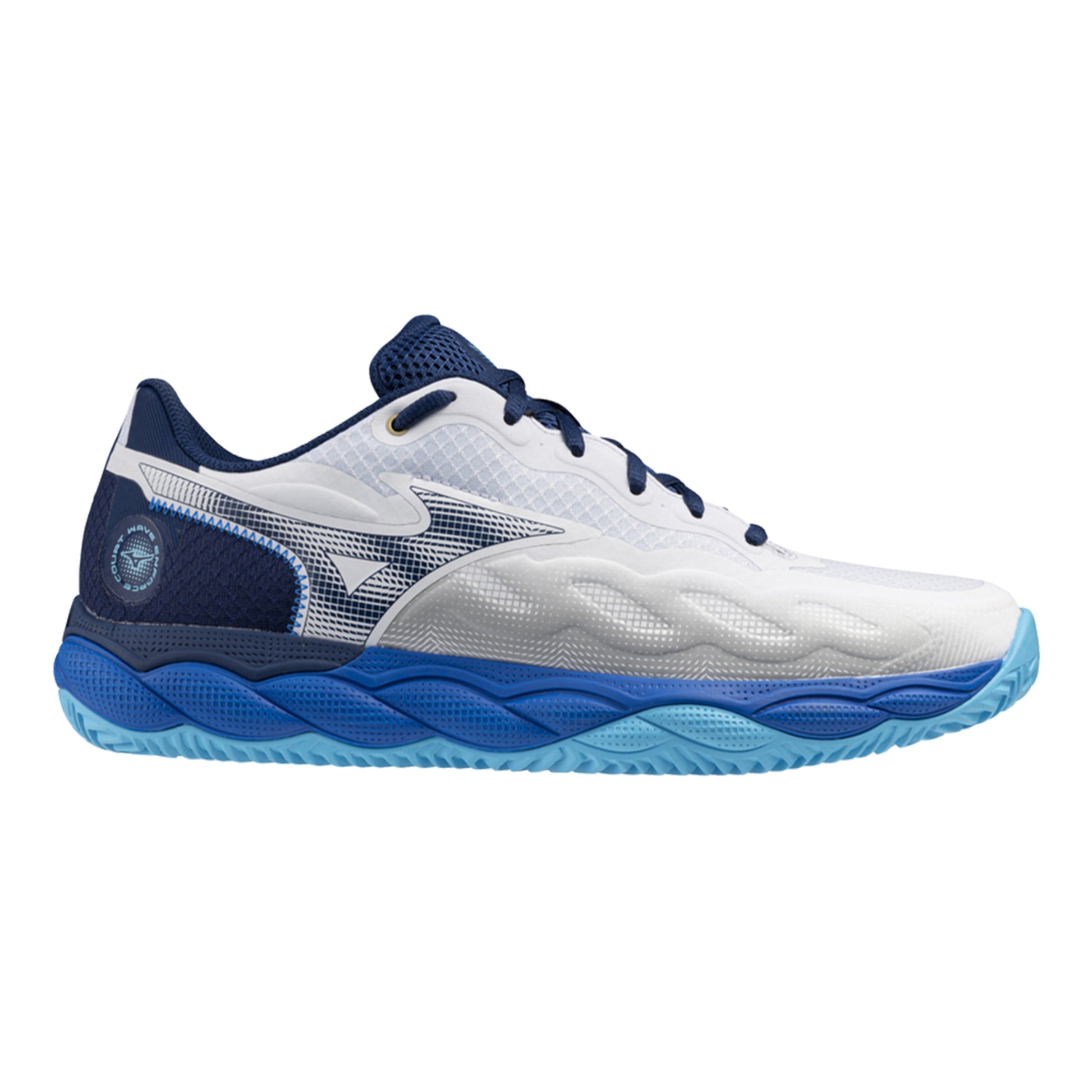 Mizuno Wave Enforce Court Gravelschoen Heren - wit, blauw