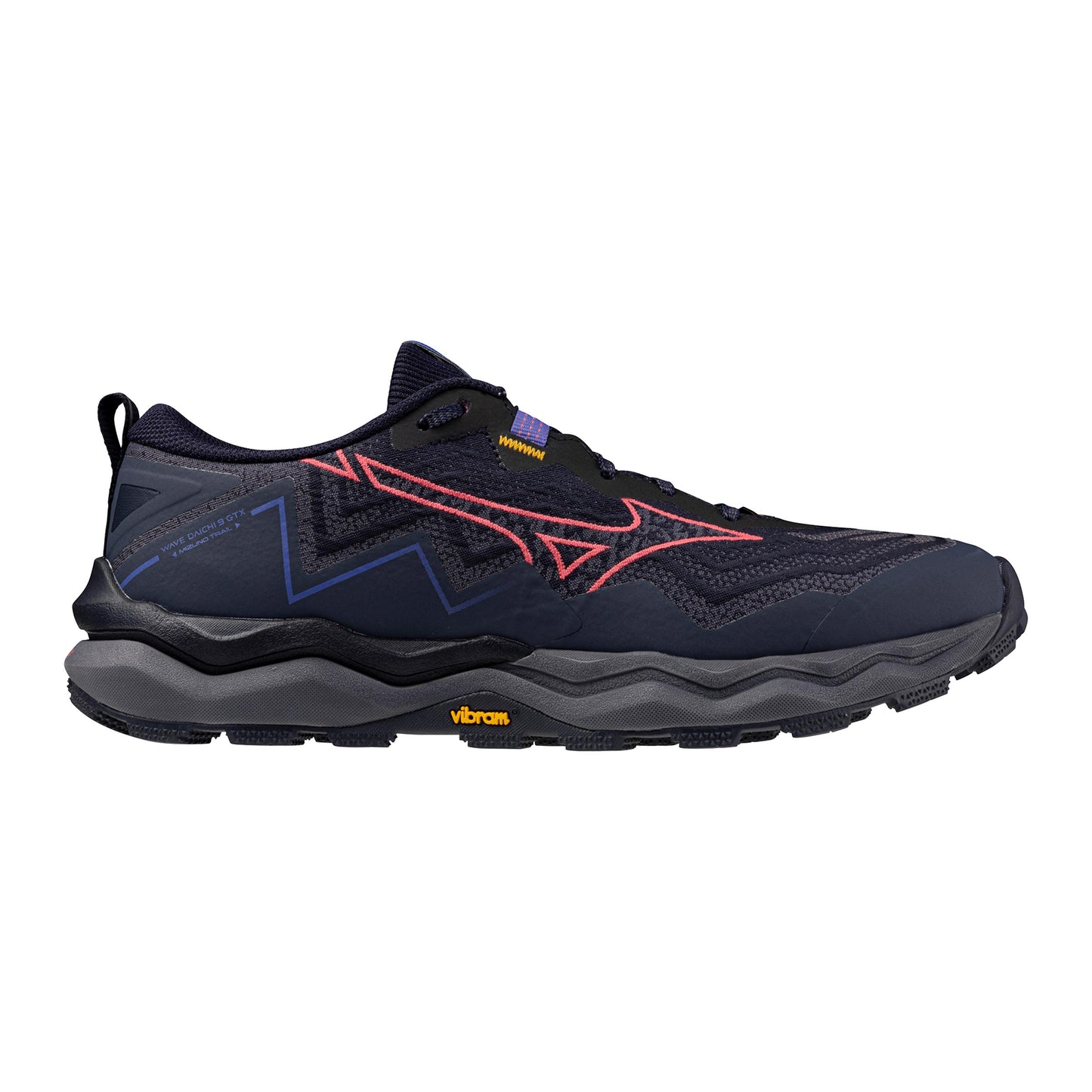 Mizuno Wave Daichi 9 GTX               Trailschoen Dames-donkerblauw, neonrood