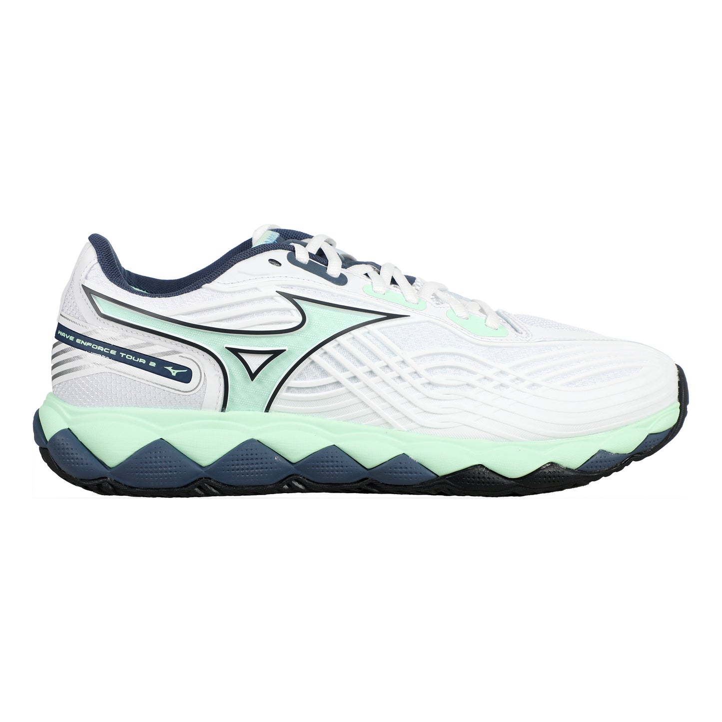 Mizuno Wave Enforce Tour 2 Allcourt schoen Heren - wit, mint