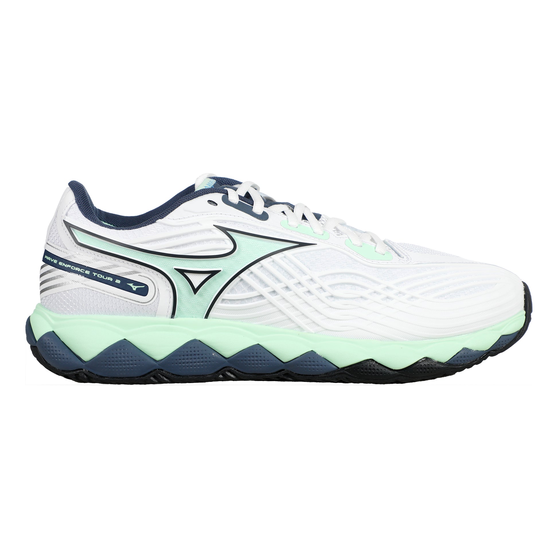 Mizuno Wave Enforce Tour 2 Allcourt schoen Heren - wit, mint
