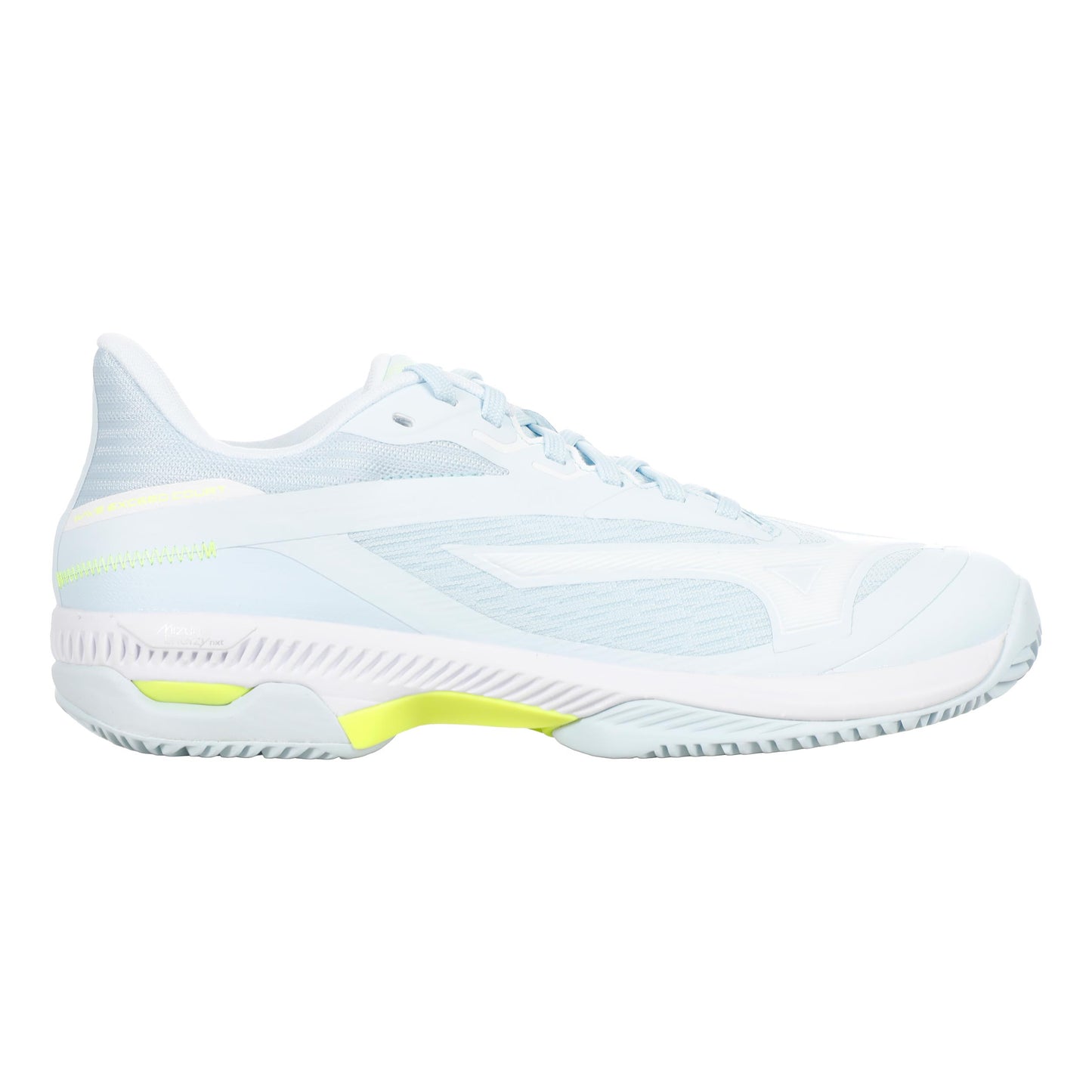 Mizuno Wave Exceed Court Gravelschoen Dames - wit, lichtblauw