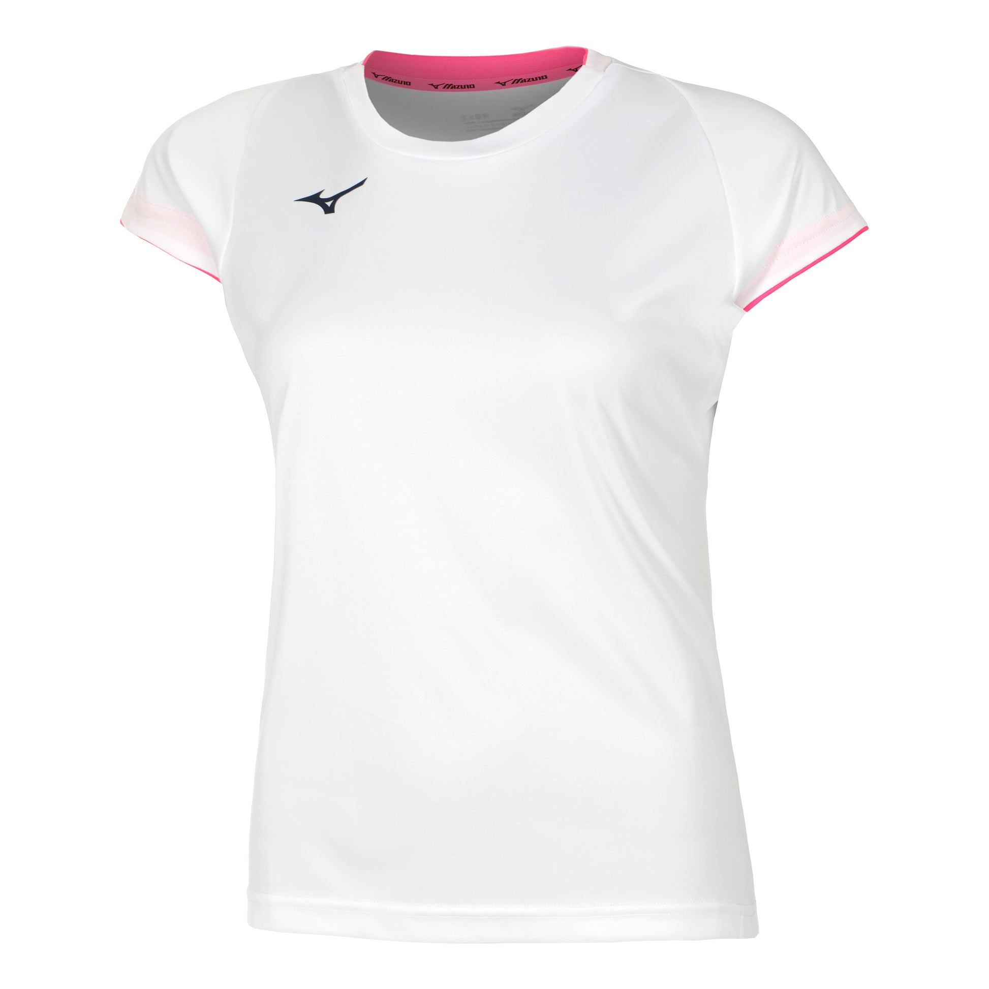 Mizuno Core T-shirt Dames - wit, roze