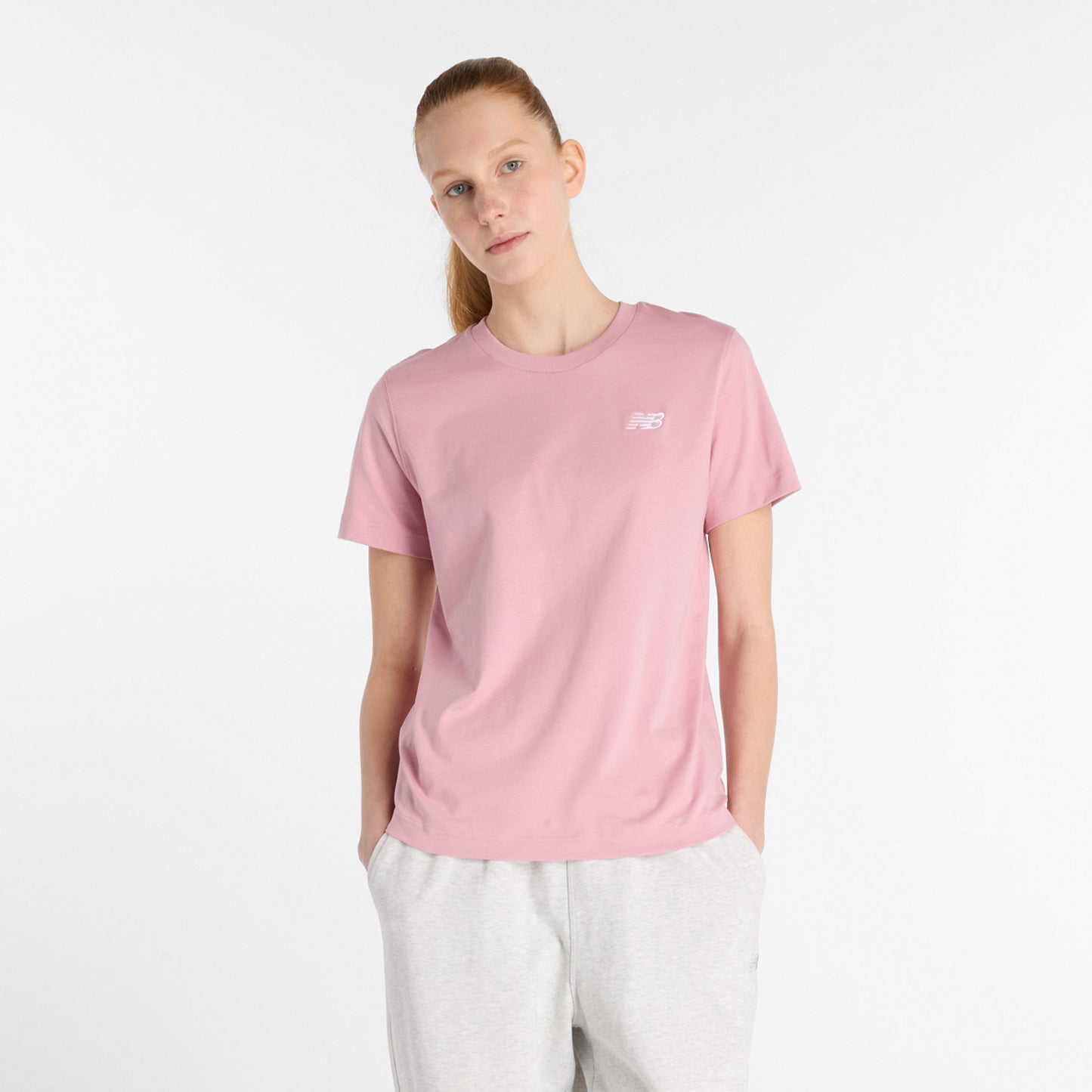 New Balance Essentials Jersey T-shirt Dames-Roze