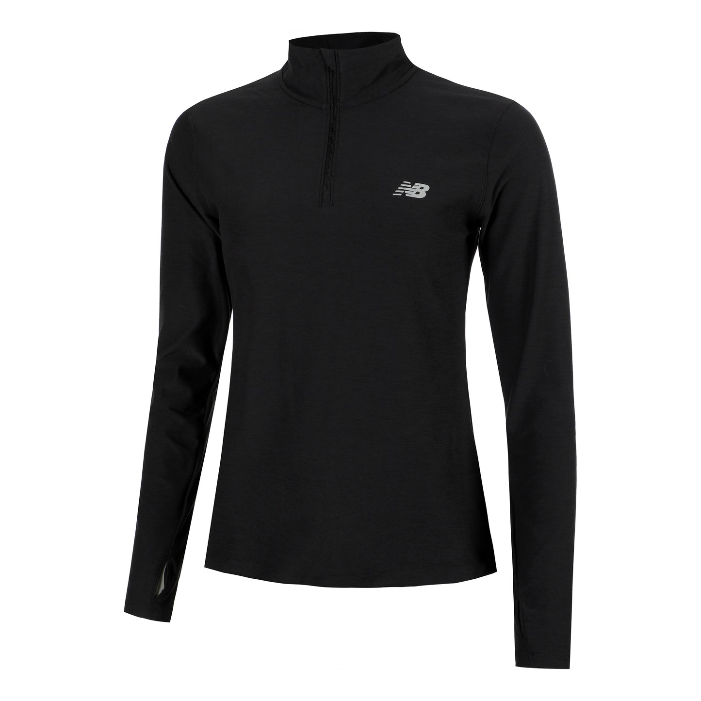 New Balance Space Dye Quarter Zip Longsleeve Dames-Zwart