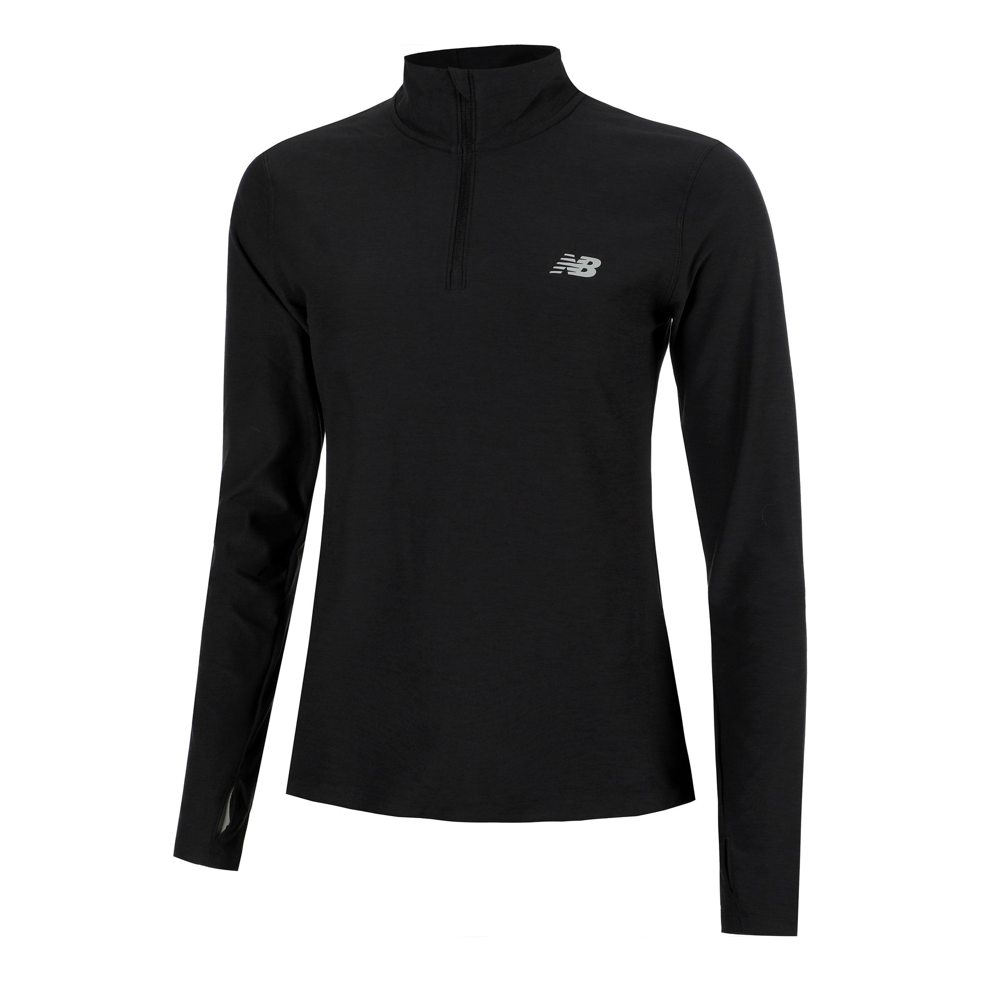 New Balance Space Dye Quarter Zip Longsleeve Dames-Zwart