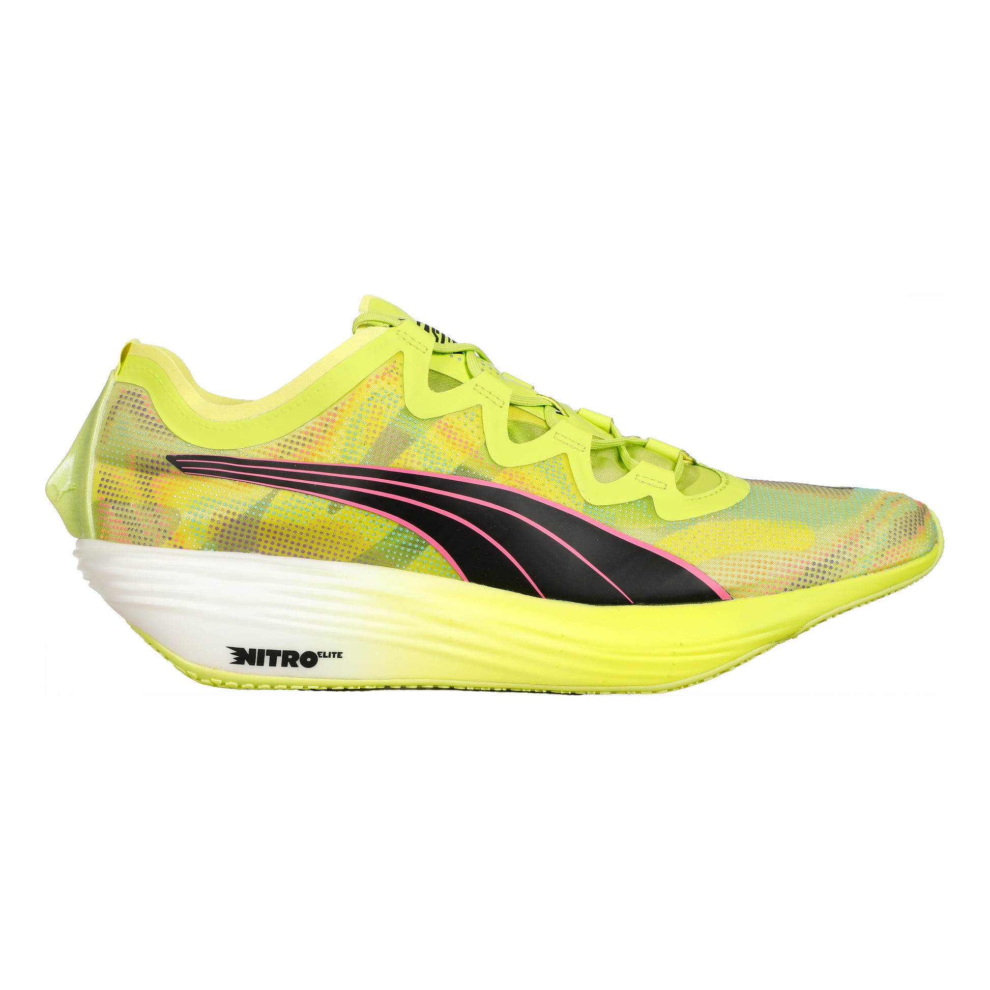 Puma FAST-FWD Nitro Elite Psychedelic Rush Wedstrijdschoen Dames-Limoen,Zwart