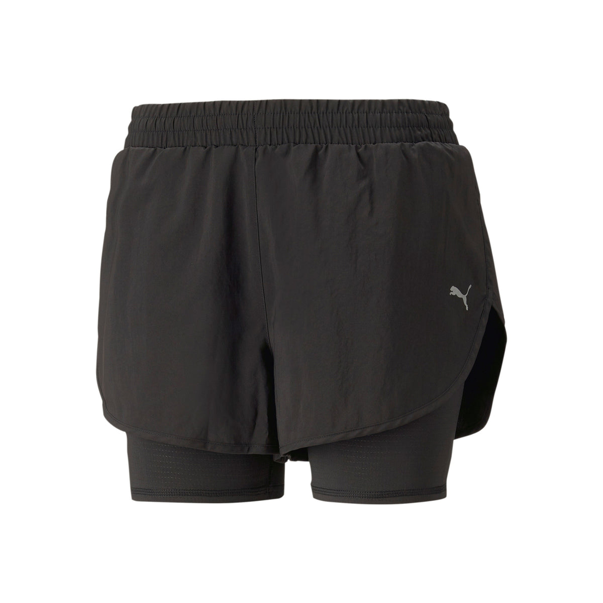 Puma Run Favorite Woven 2in1 3in Hardloopshorts Dames-Zwart