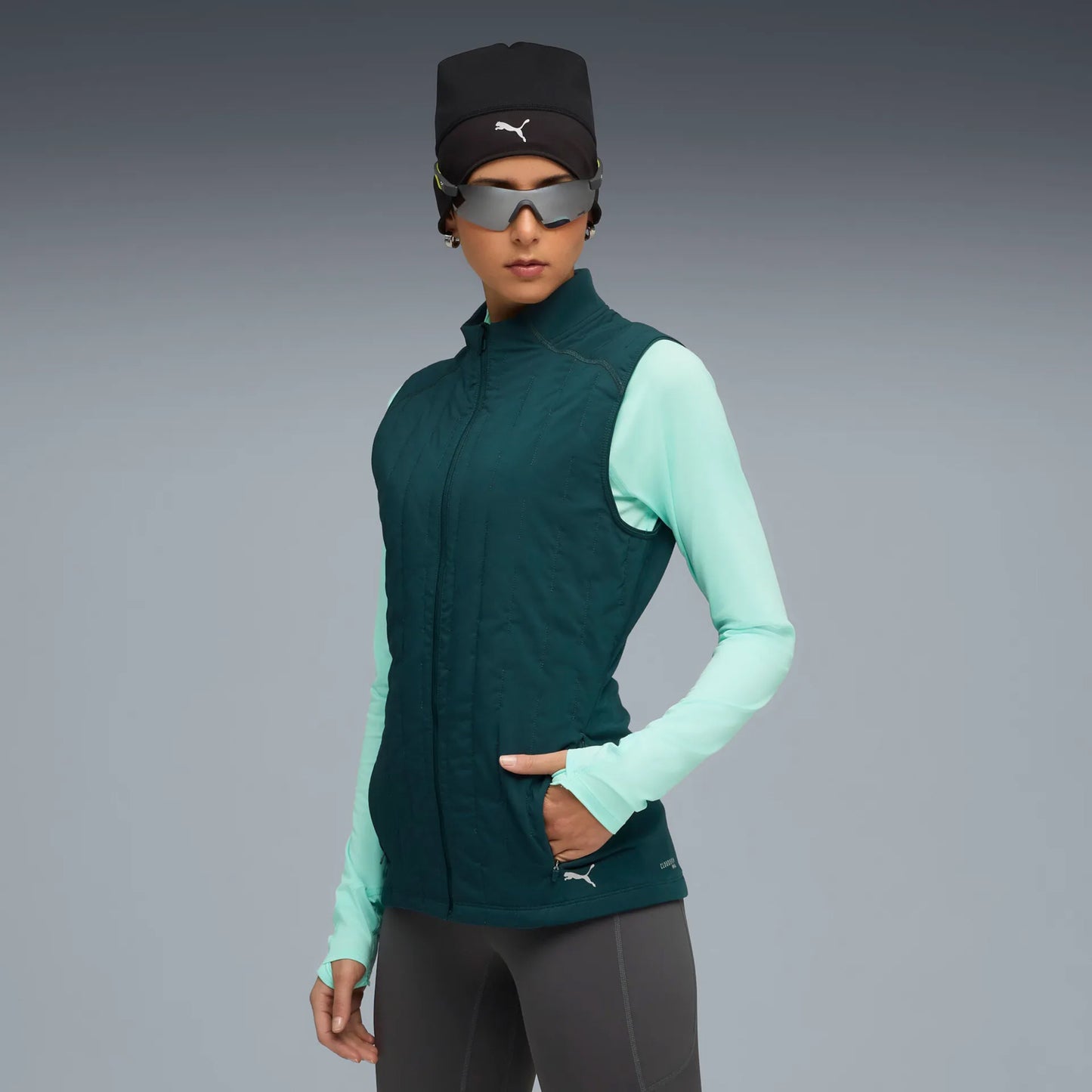 Puma Cloudspun Warmlbl Hardloopvesten Dames-groen