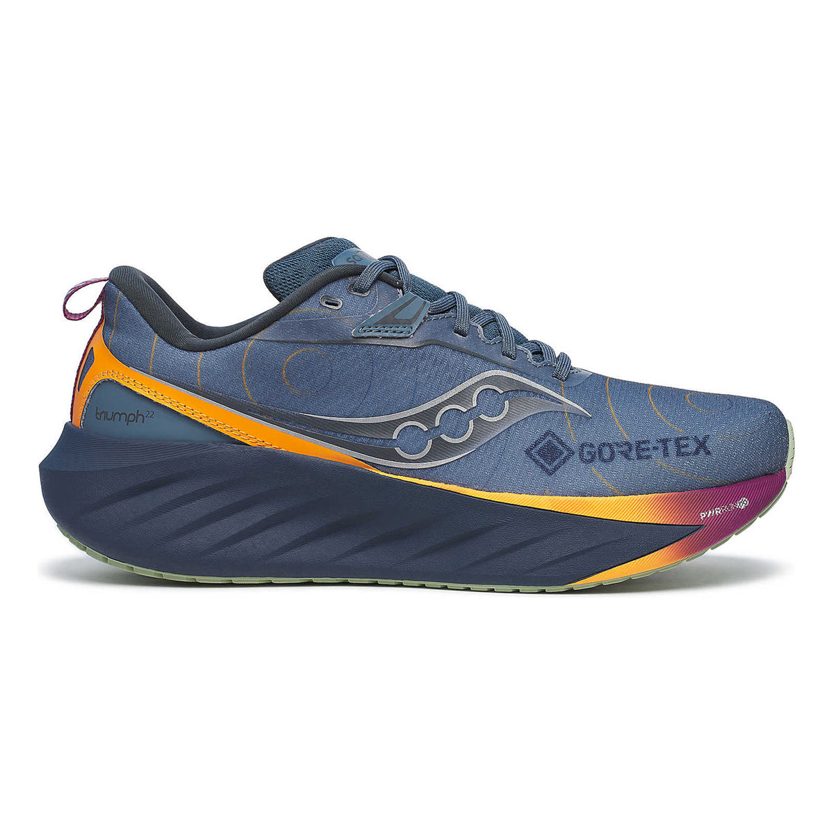 Saucony Triumph 22 Gtx Neutrale schoen Heren - blaugrau, oranje