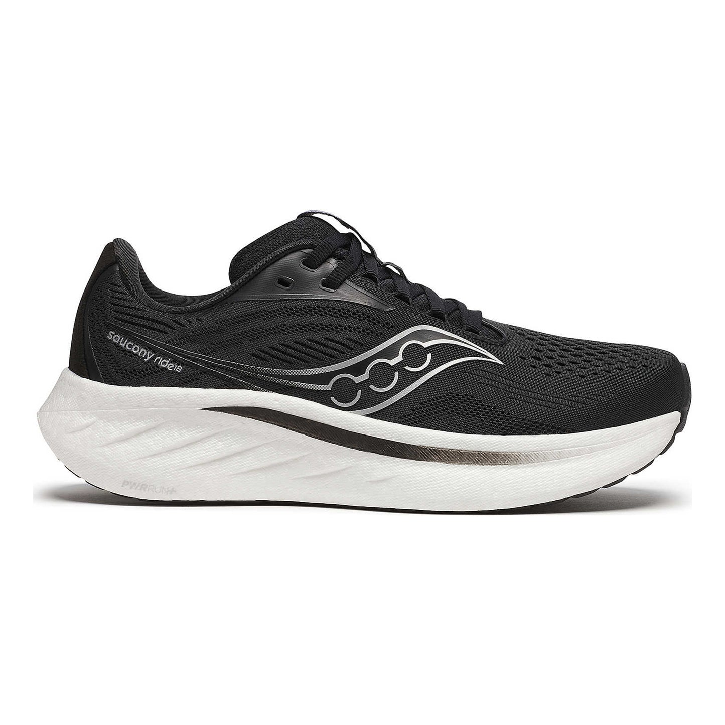 Saucony Ride 18 Neutrale Schoen Dames-Zwart,Wit