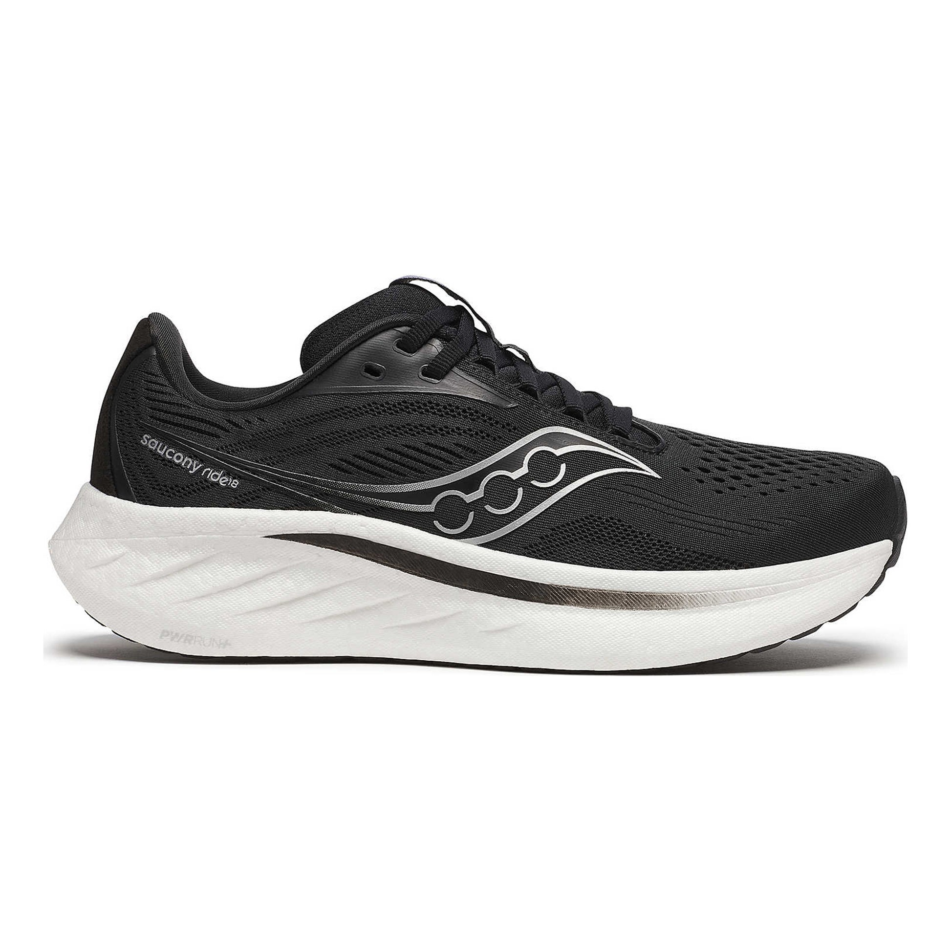 Saucony Ride 18 Neutrale Schoen Dames-Zwart,Wit