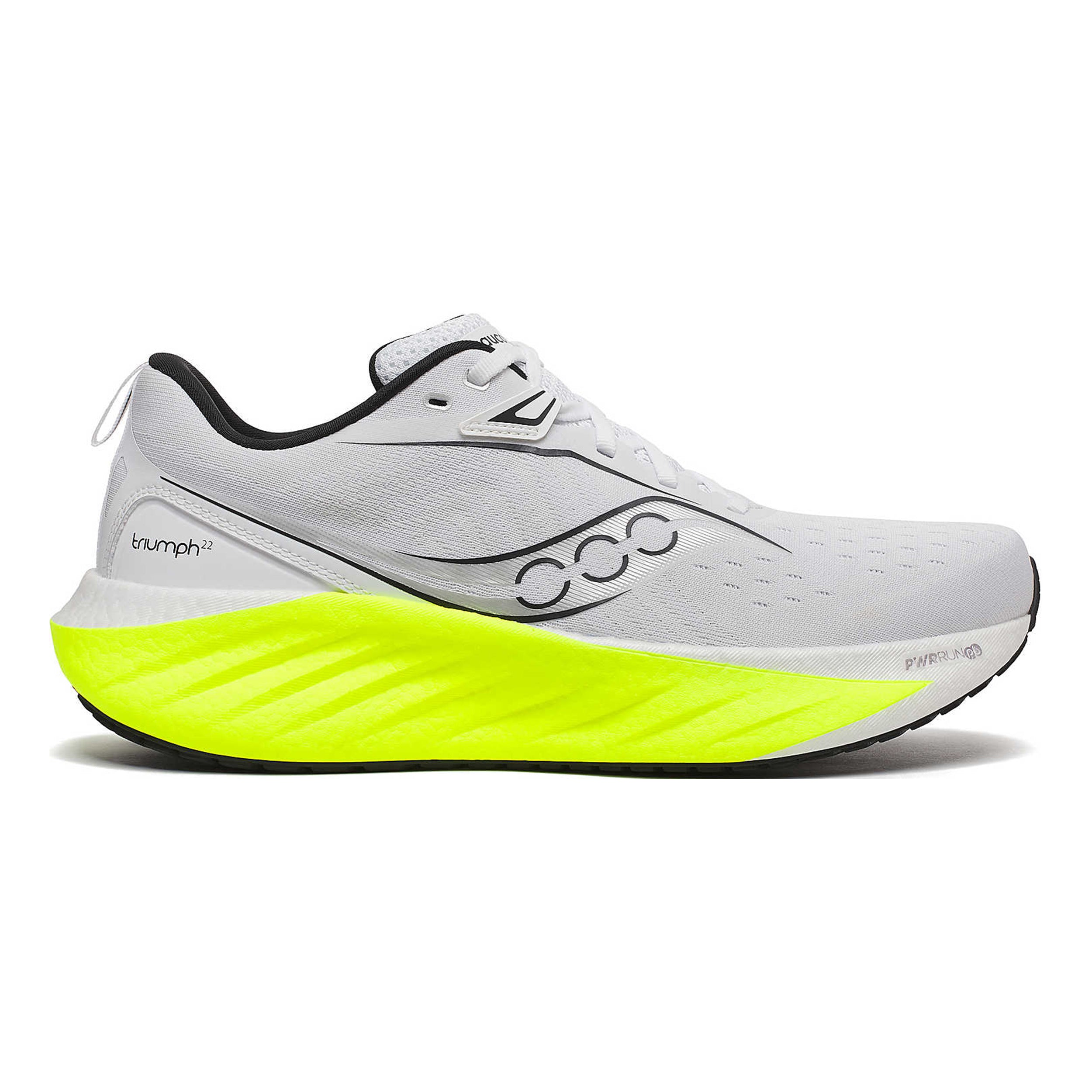 Saucony Triumph 22 Neutrale Schoen Heren-Wit,Citroengeel