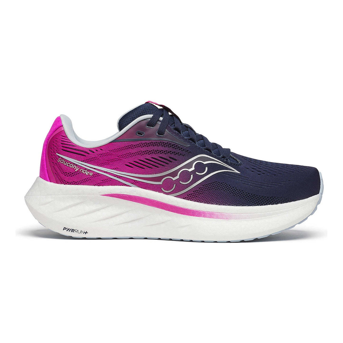Saucony Ride 18 Neutrale schoen Dames - donkerblauw, pink