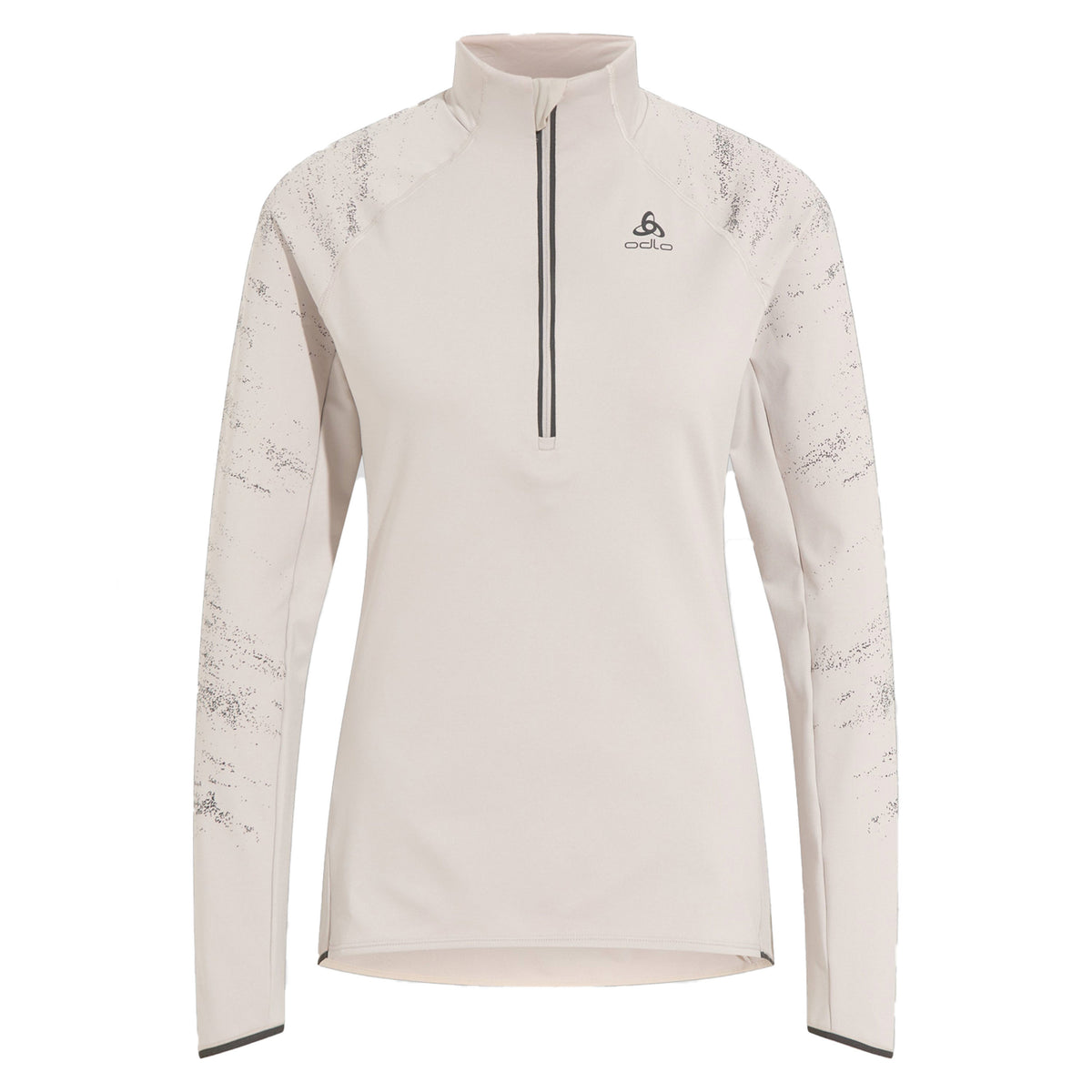 Odlo Zeroweight Ceramiwarm Reflective Mid Layer Half-Zip Topje hardlopen Dames - lichtgrijs,