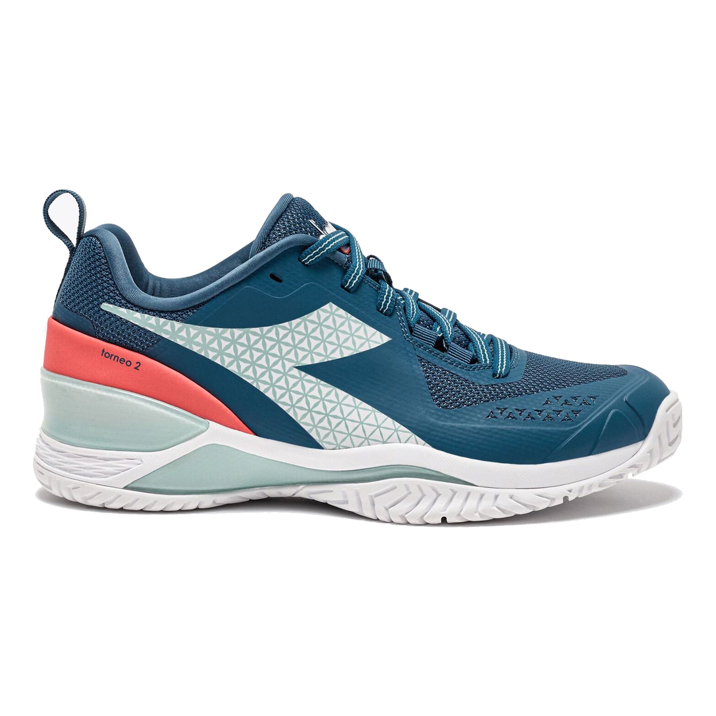 Diadora Blushield Torneo 2 Allcourt Schoen Dames-Petrolblauw,Mint