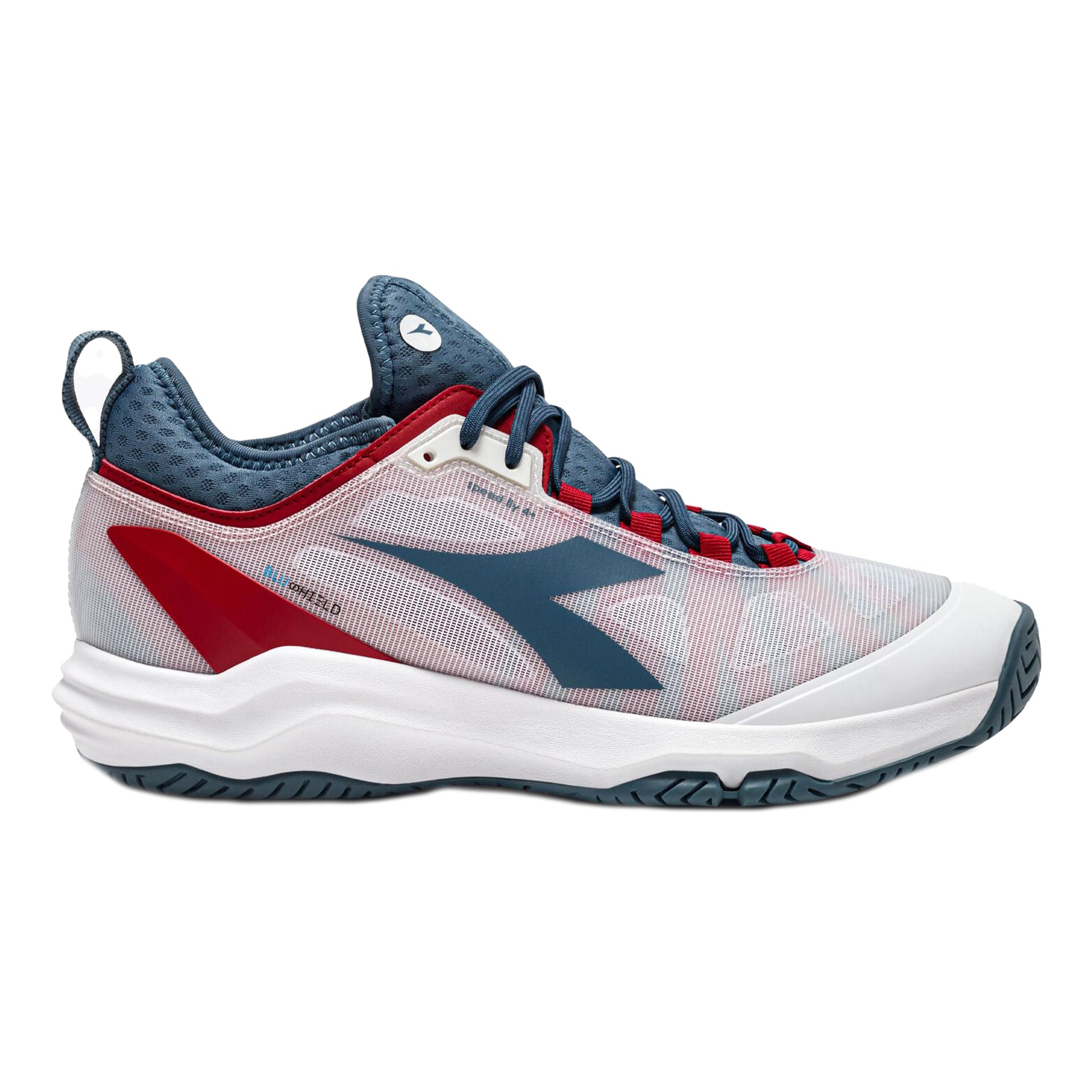 Diadora Speed Blushield Fly 4 + Allcourt Schoen Heren-Wit,Petrolblauw