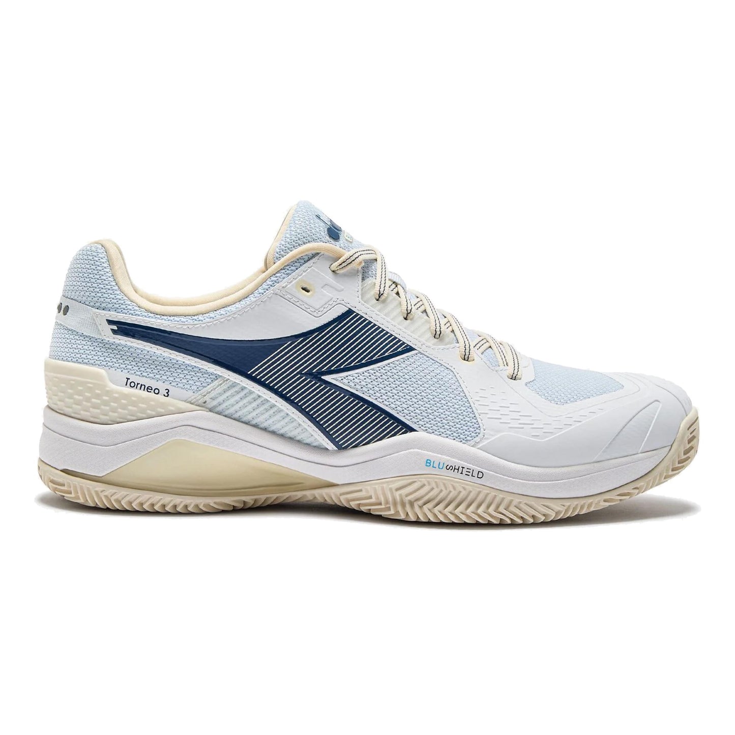 Diadora Blushield Torneo 3 Gravelschoen Heren-wit,blauw
