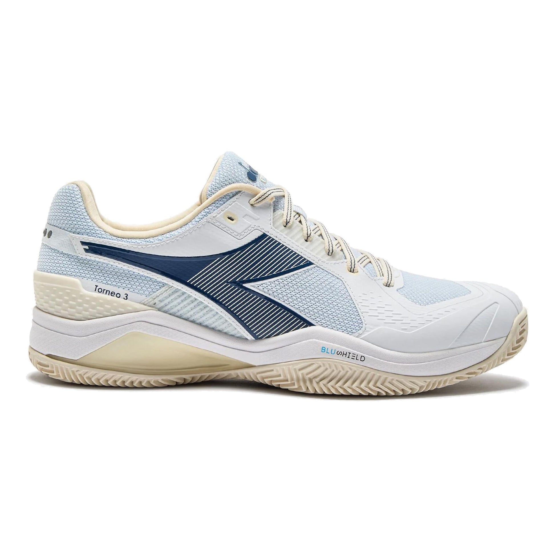 Diadora Blushield Torneo 3 Gravelschoen Heren-wit,blauw