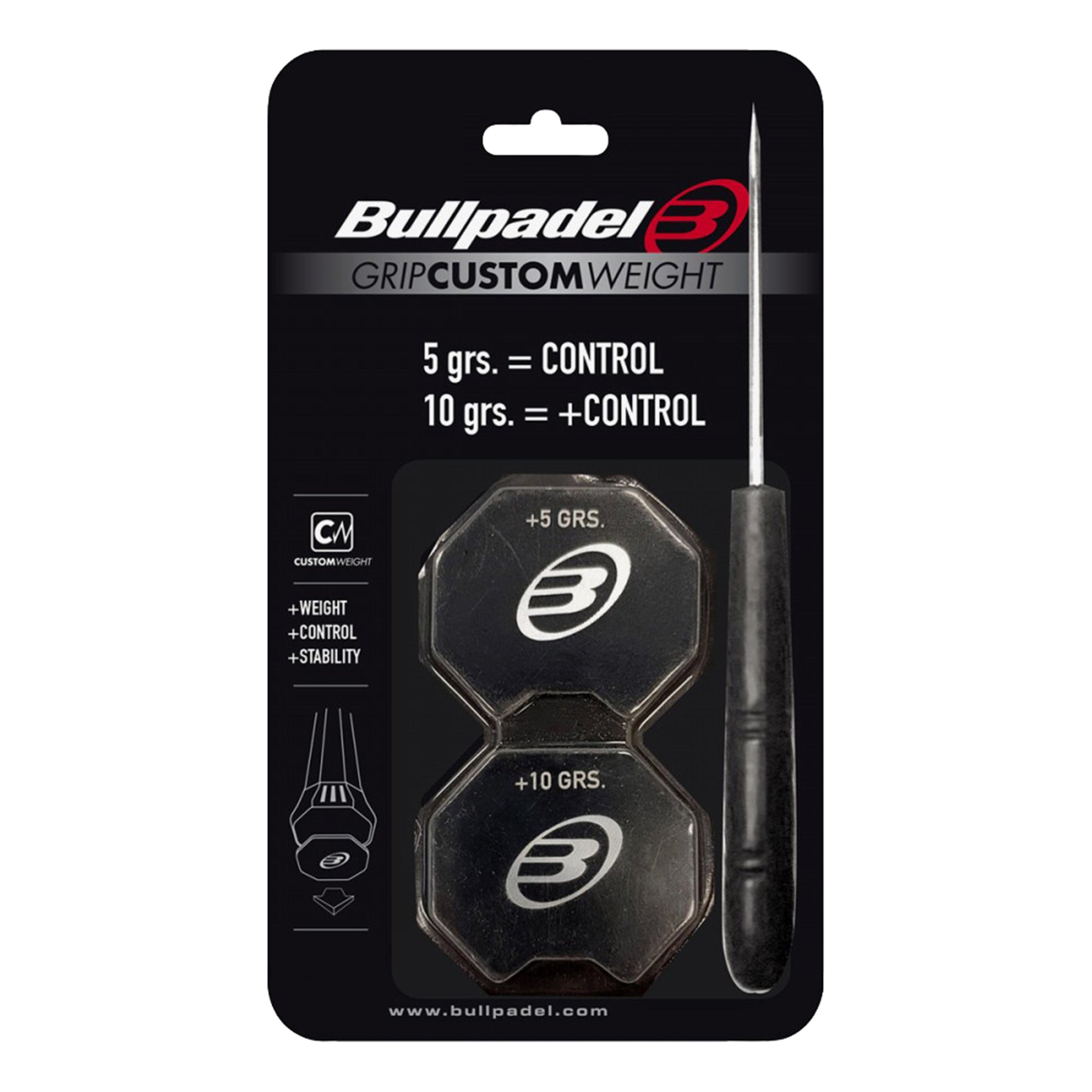 Bullpadel GRIP CUSTOM 5/10 Gr Loodband-Zwart