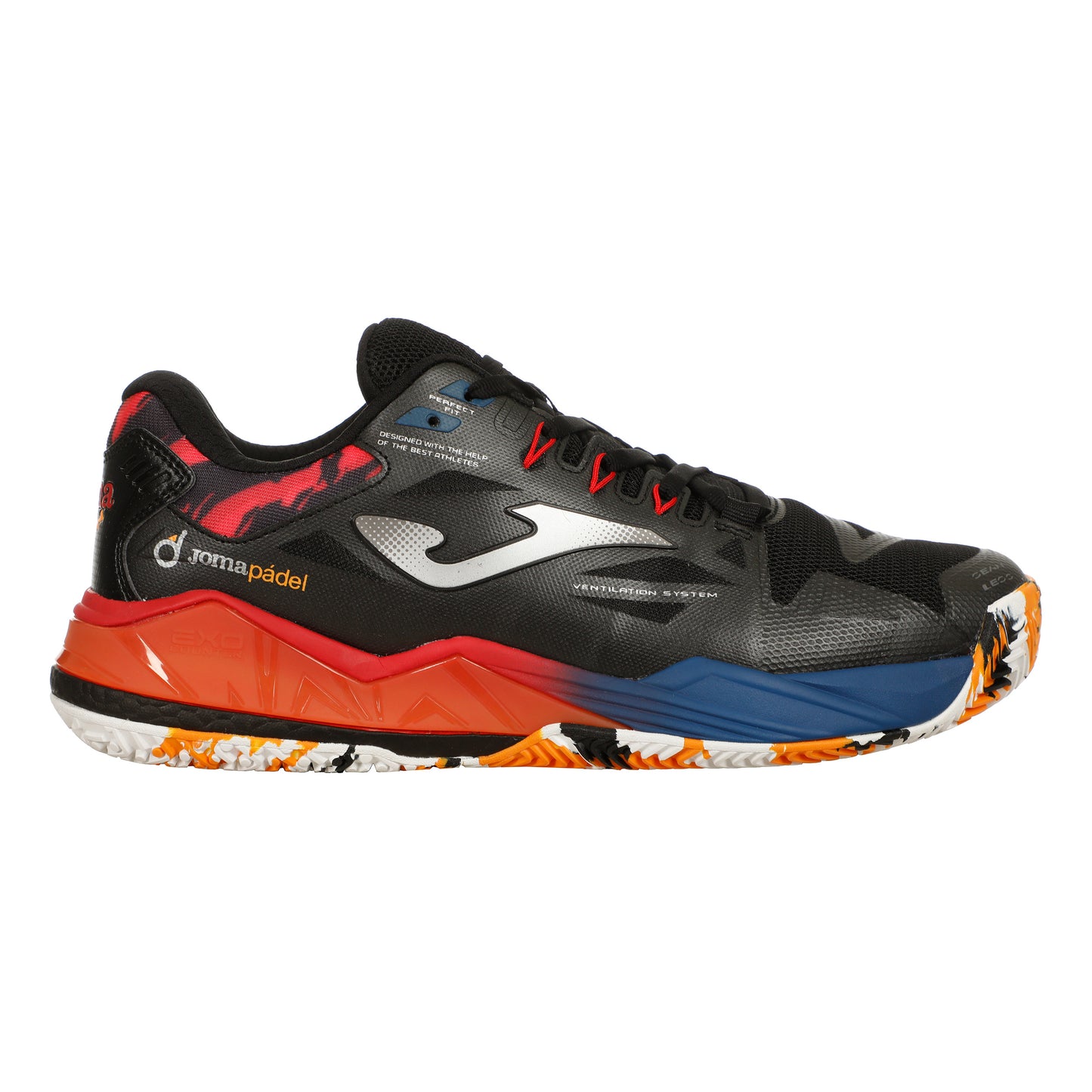 Joma Spin Padel schoen Heren - zwart, oranje