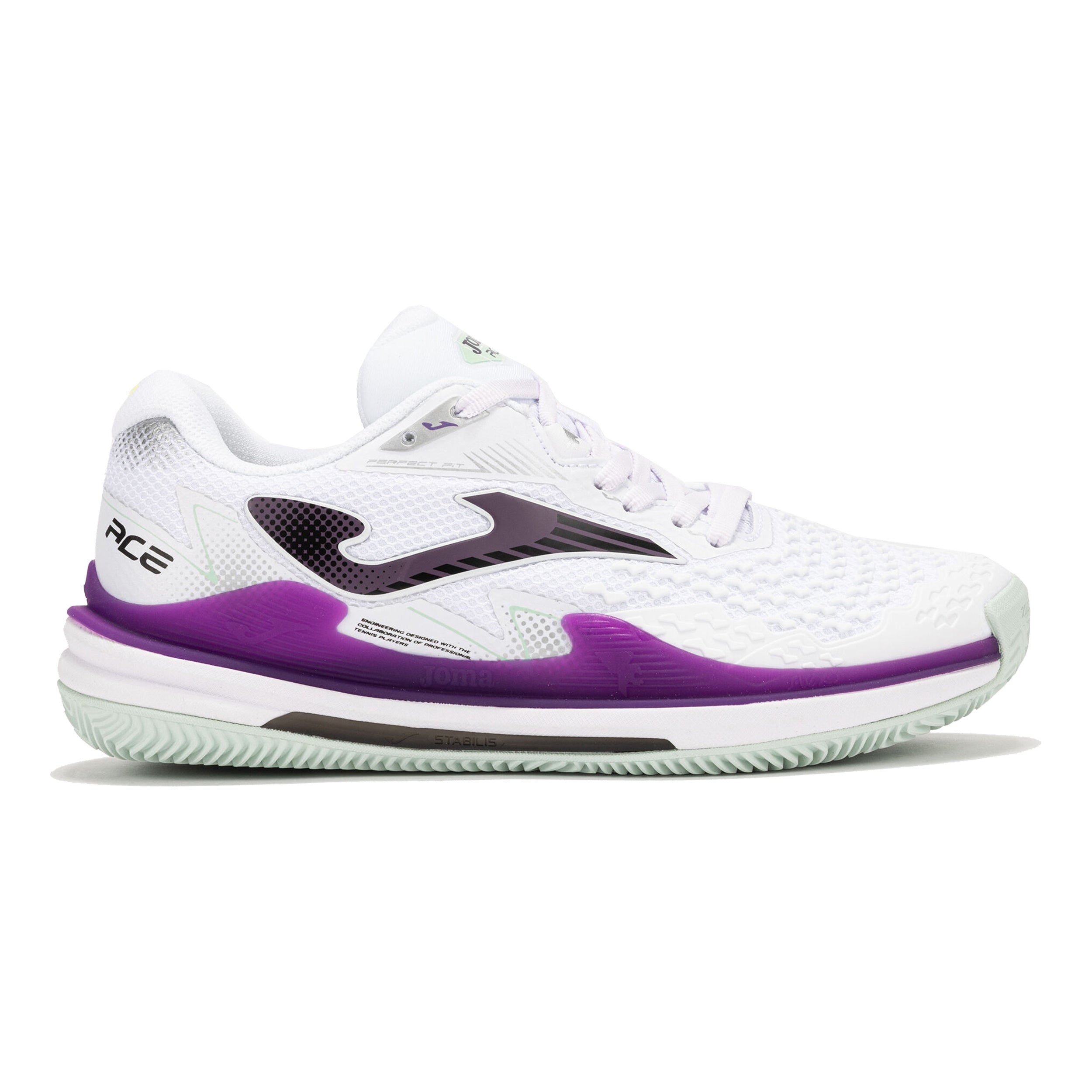 Joma Ace Gravelschoen Dames-Wit,Paars