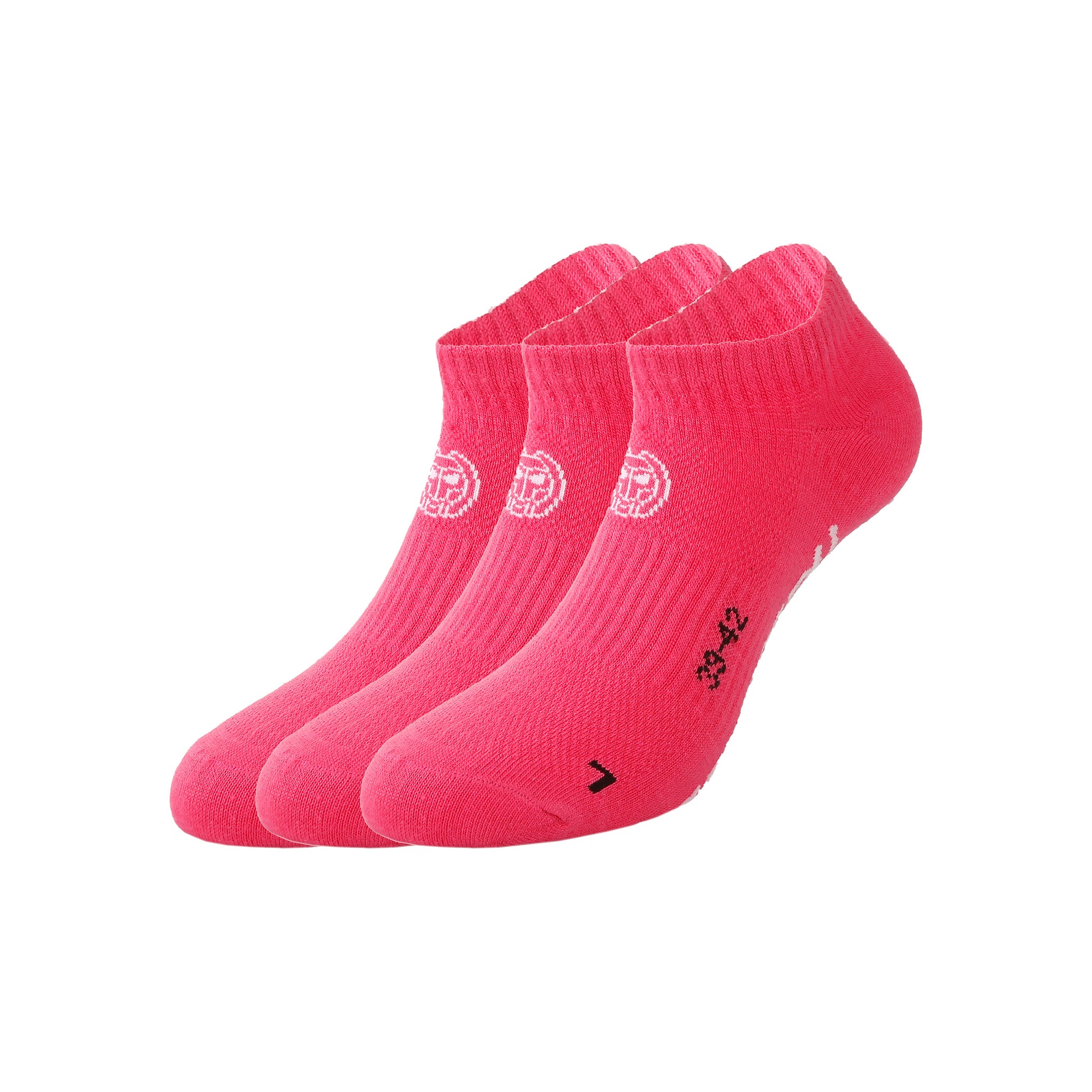 BIDI BADU Karli Tech No-Show Sportsokken Verpakking 3 Stuks-Pink,Wit