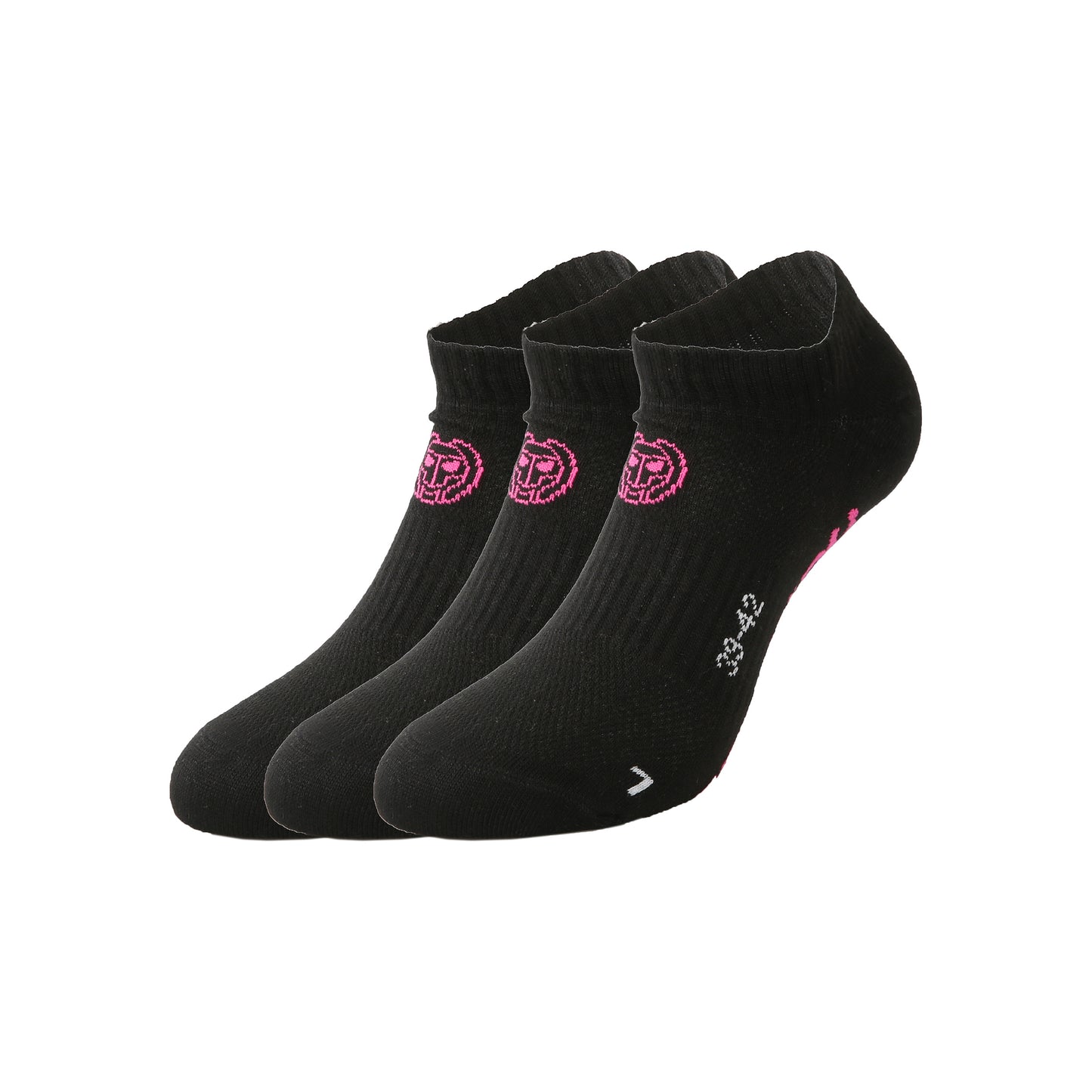 BIDI BADU Karli Tech No-Show Sportsokken Verpakking 3 Stuks-Zwart,Pink