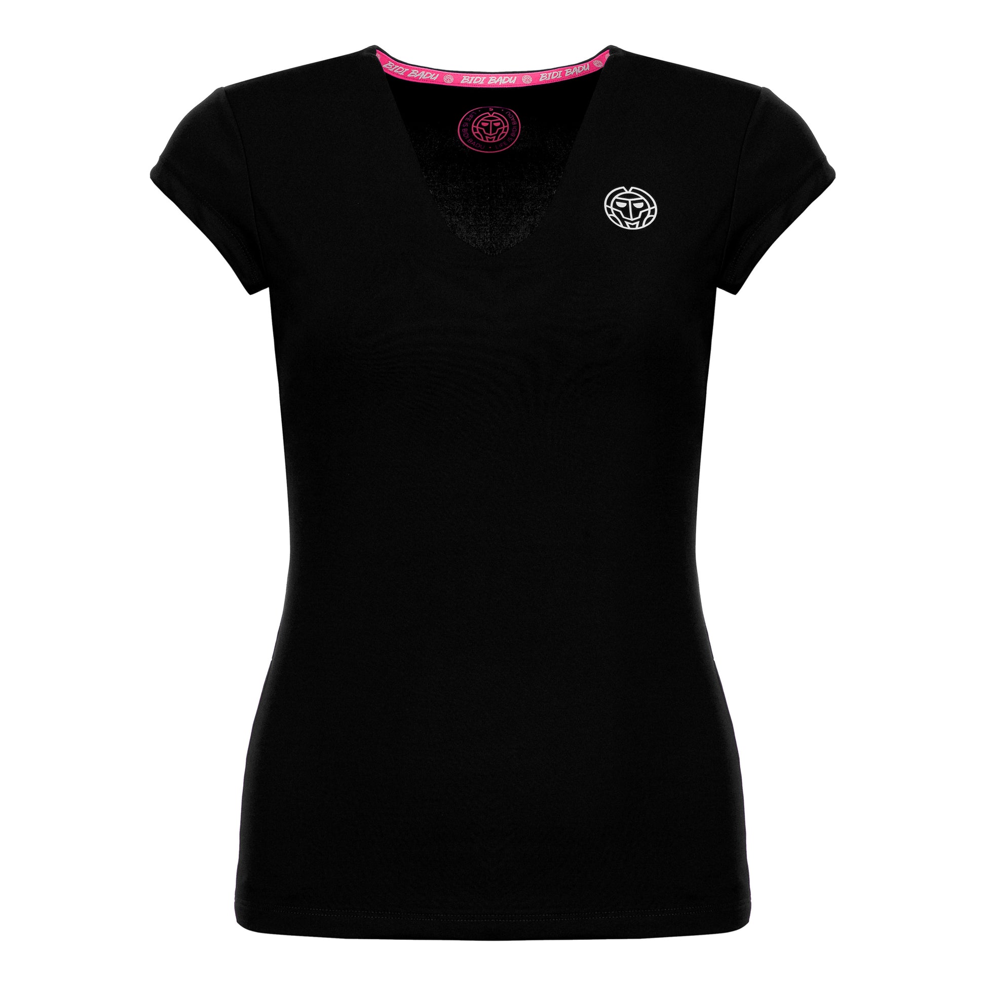 BIDI BADU Bella 2.0 Tech V-Neck T-shirt Dames - zwart, wit