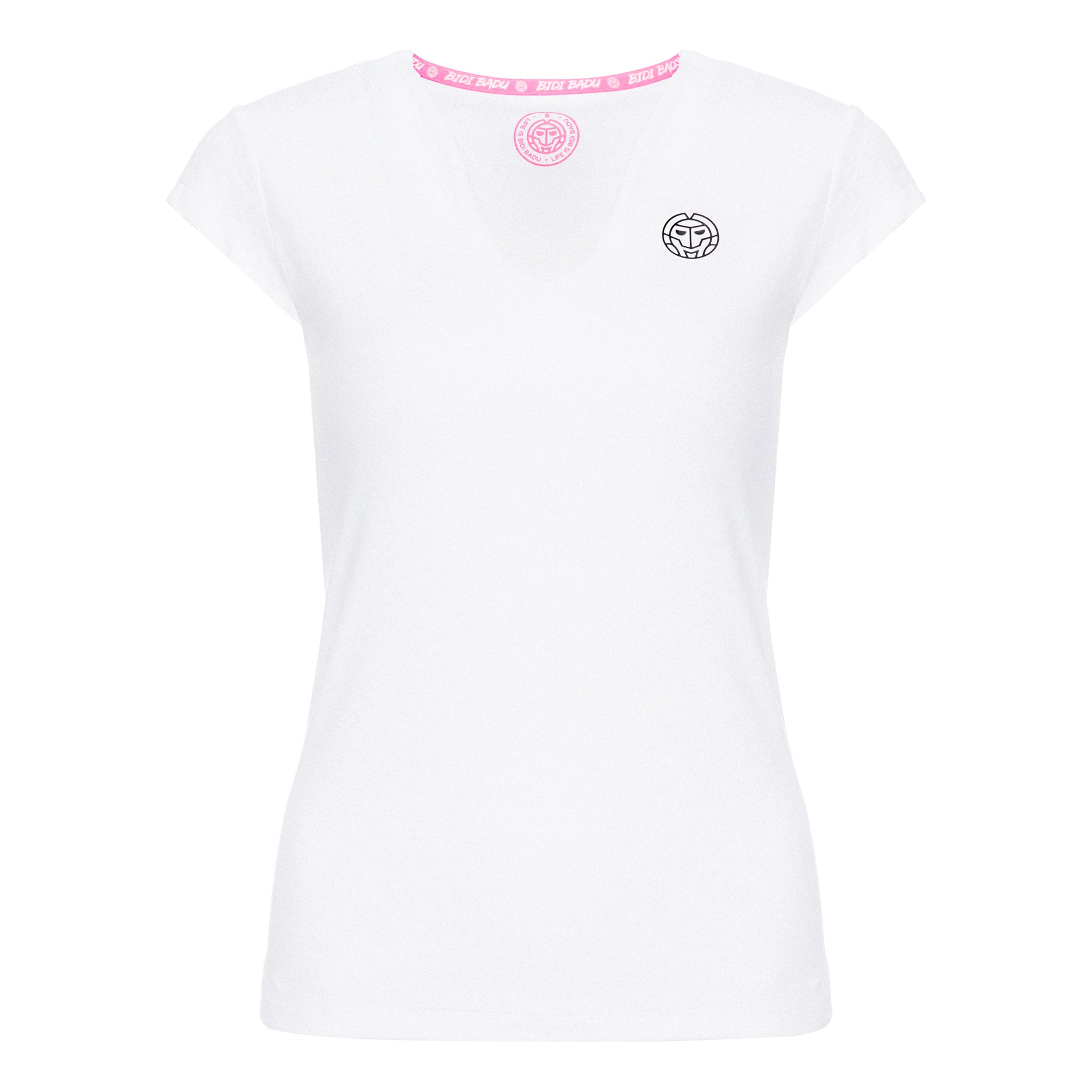 BIDI BADU Bella 2.0 Tech V-Neck T-shirt Dames - wit, zwart