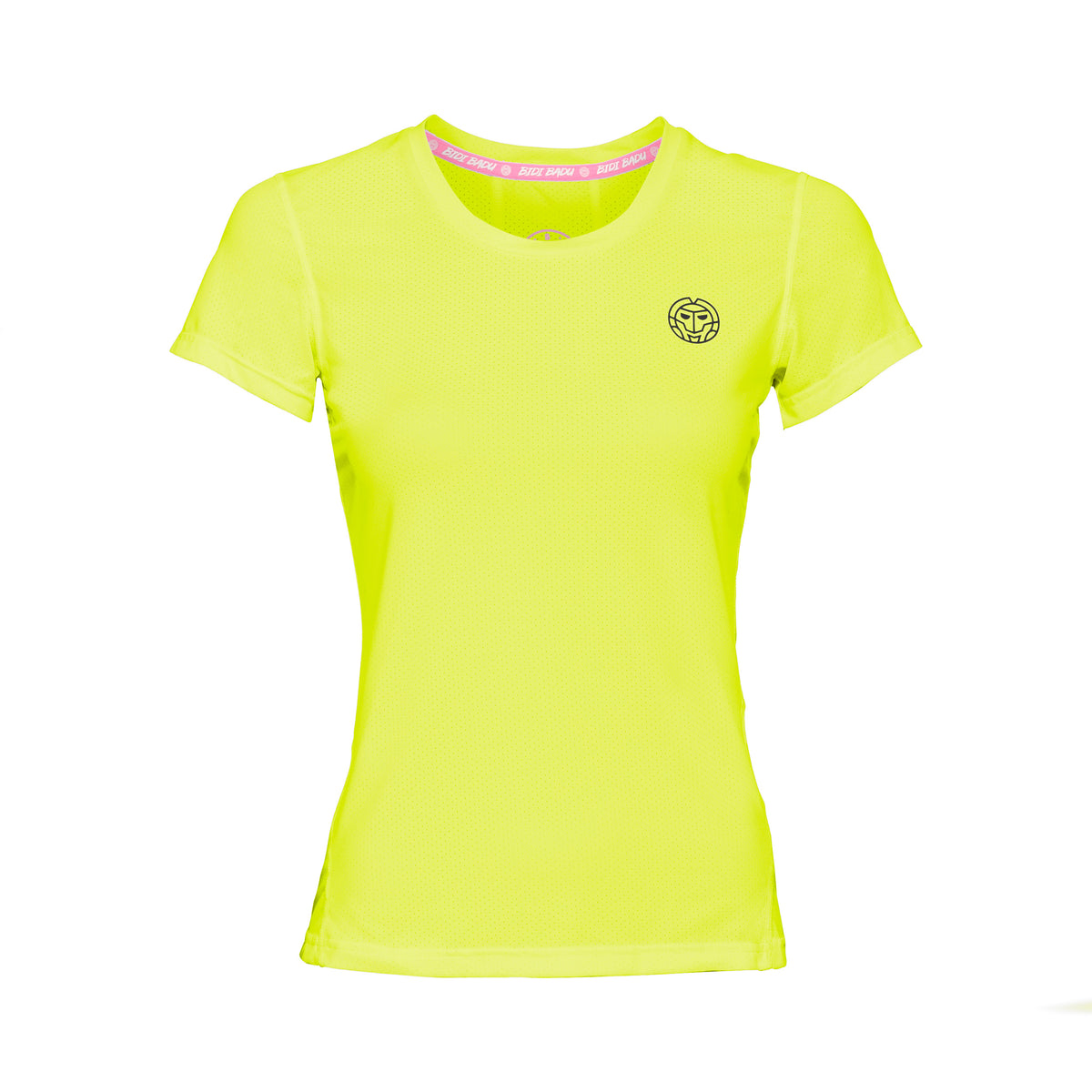 BIDI BADU Calla Tech Roundneck T-shirt Meisjes-Neongeel,Zwart