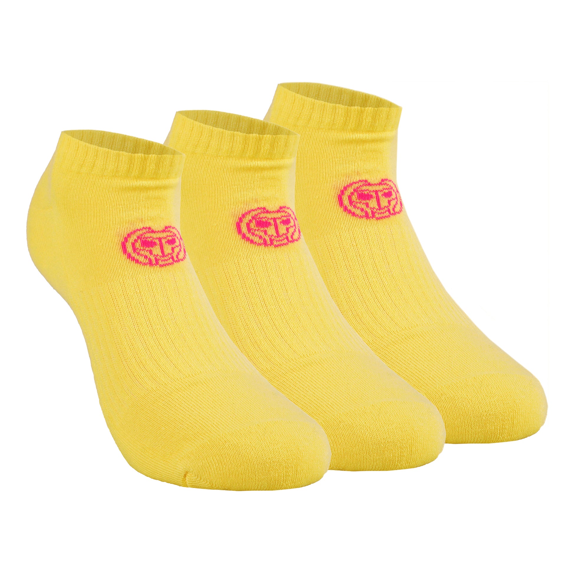 BIDI BADU Leana No Show Tech Sportsokken Verpakking 3 Stuks Dames-Geel,Pink