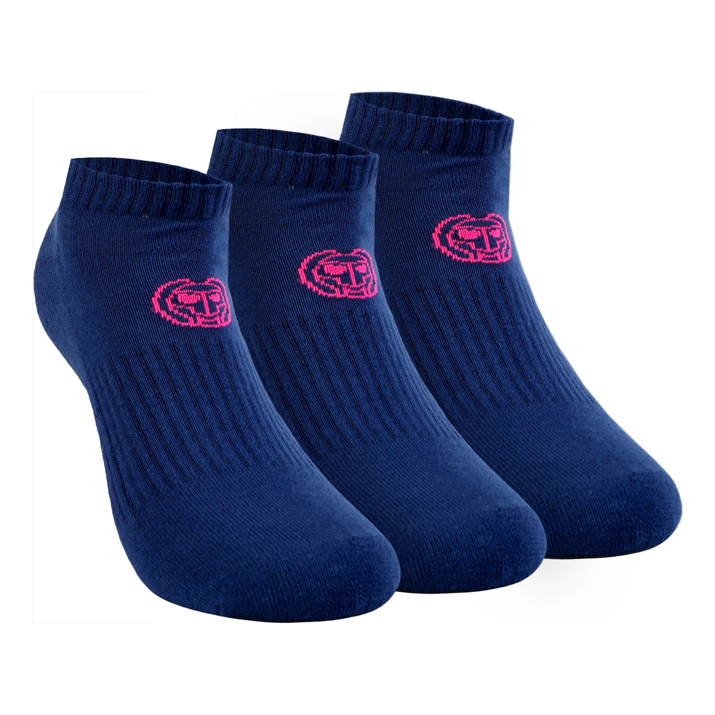 BIDI BADU Leana No Show Tech Sportsokken Verpakking 3 Stuks Dames-Donkerblauw,Pink