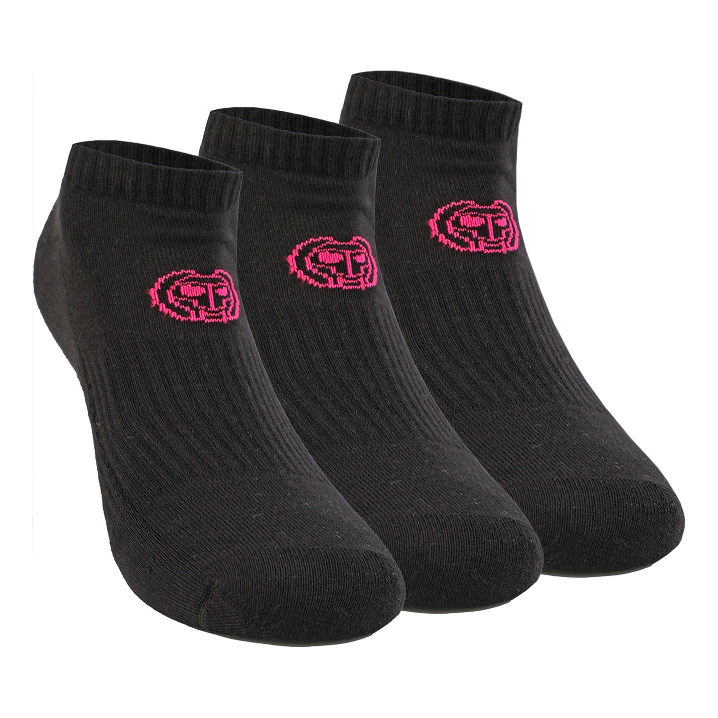BIDI BADU Leana No Show Tech Sportsokken Verpakking 3 Stuks Dames-Zwart,Pink